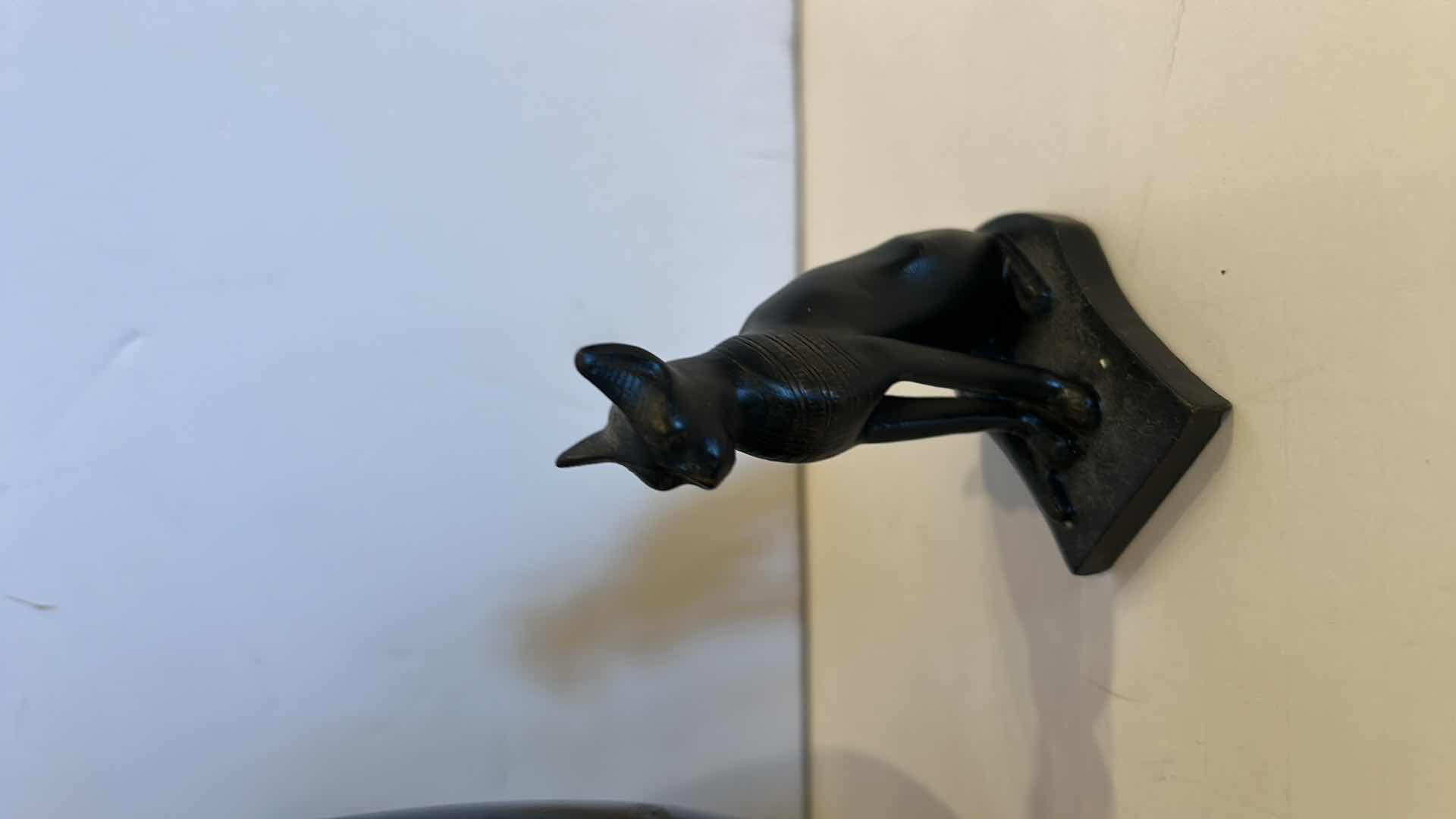 Photo 4 of BLACK CAT CANDLE H12” & METAL CAT FIGURE