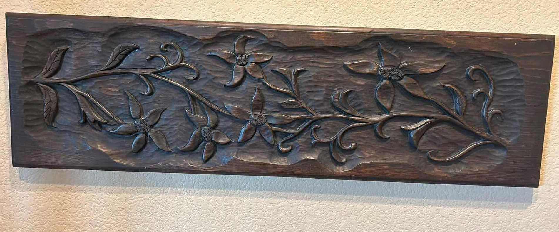 Photo 1 of CARVED WOOD WALL DECOR 3’ x H10”