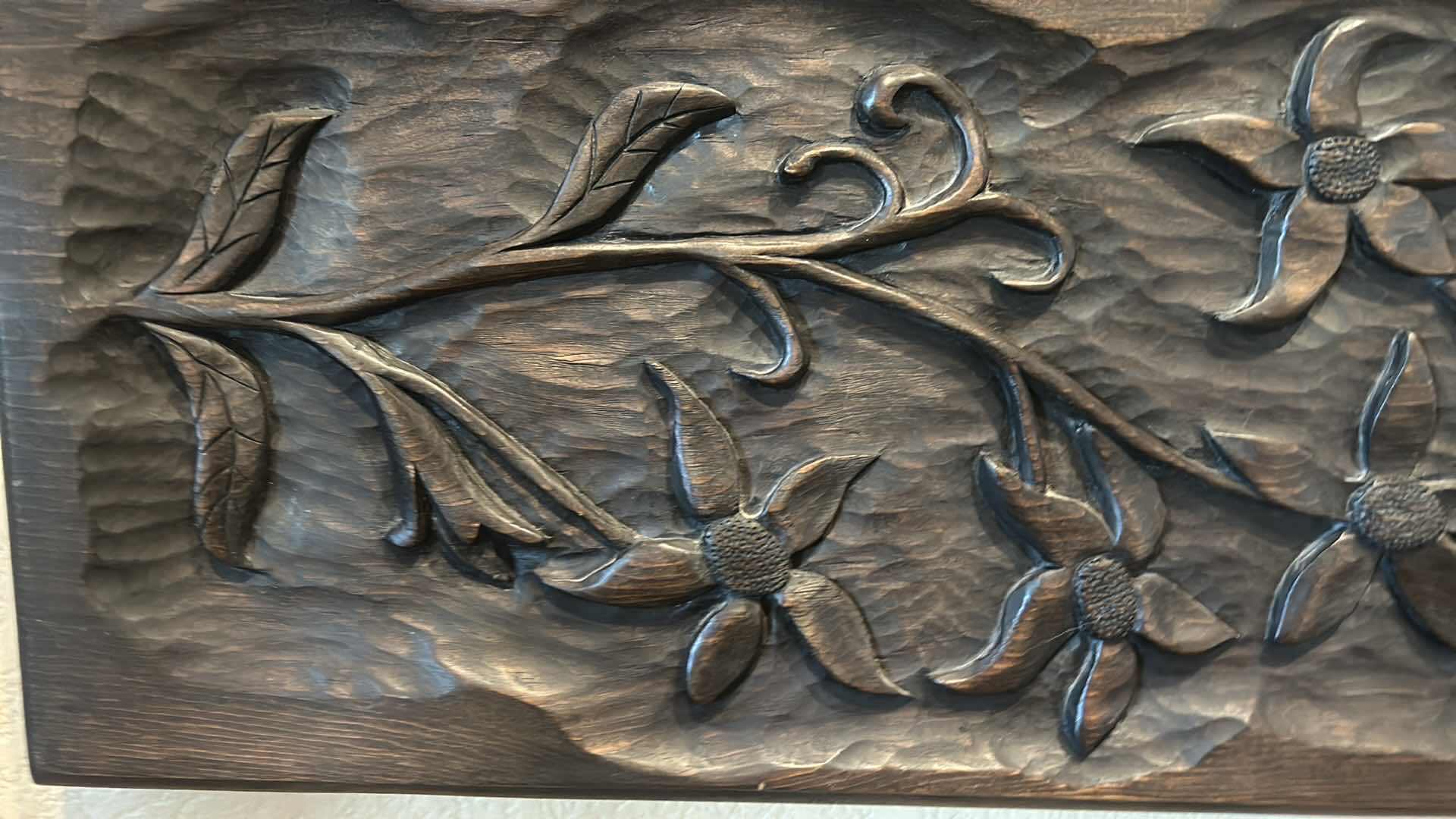 Photo 2 of CARVED WOOD WALL DECOR 3’ x H10”