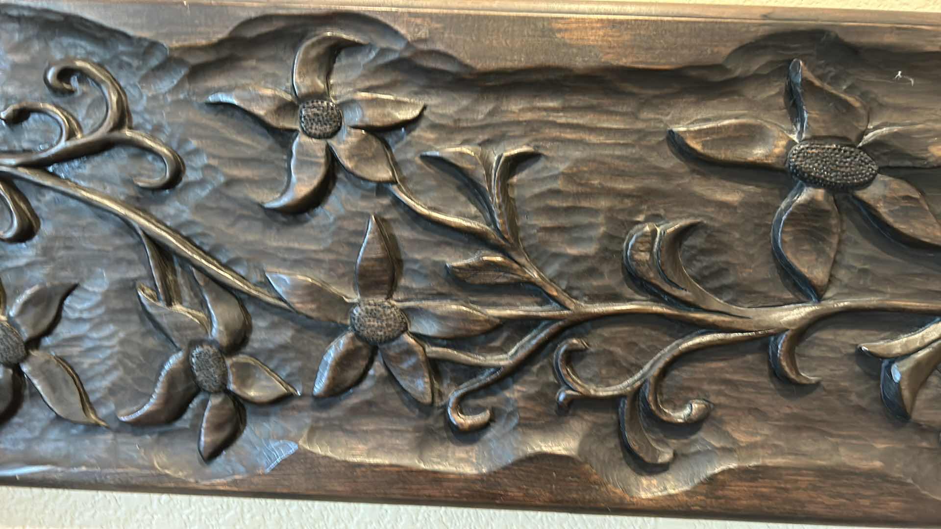 Photo 3 of CARVED WOOD WALL DECOR 3’ x H10”