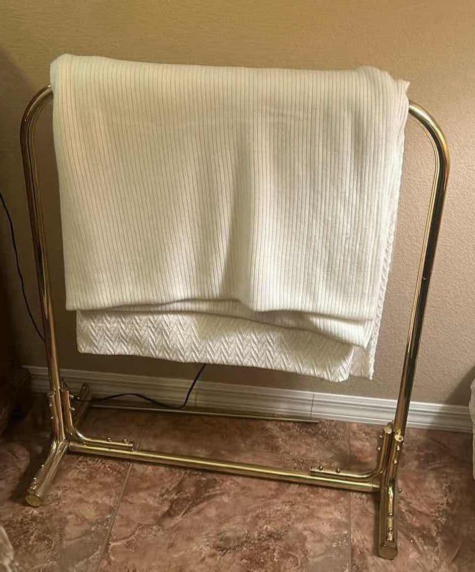 Photo 1 of BRASS BLANKET STAND WITH BLANKETS