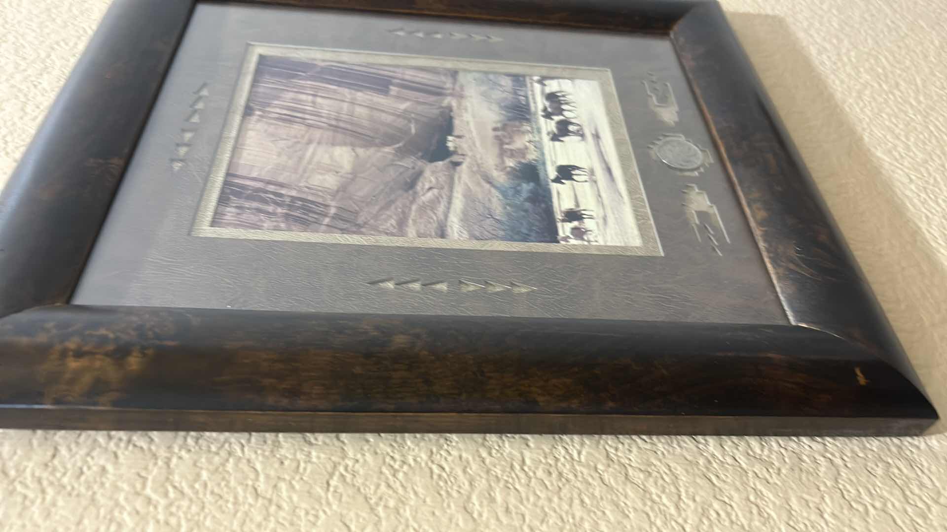 Photo 2 of FRAMED PHOTOGRAPHY OF THE SOUTHWEST WITH BUFFALO NICKEL BY CARRIE VERNON JOHNSON AND JASMINE ANN JOHNSON SIGNED BY CARRIE VERNON JOHNSON AND JASMINE ANN JOHNSON 10 1/2” x H 12 1/2”