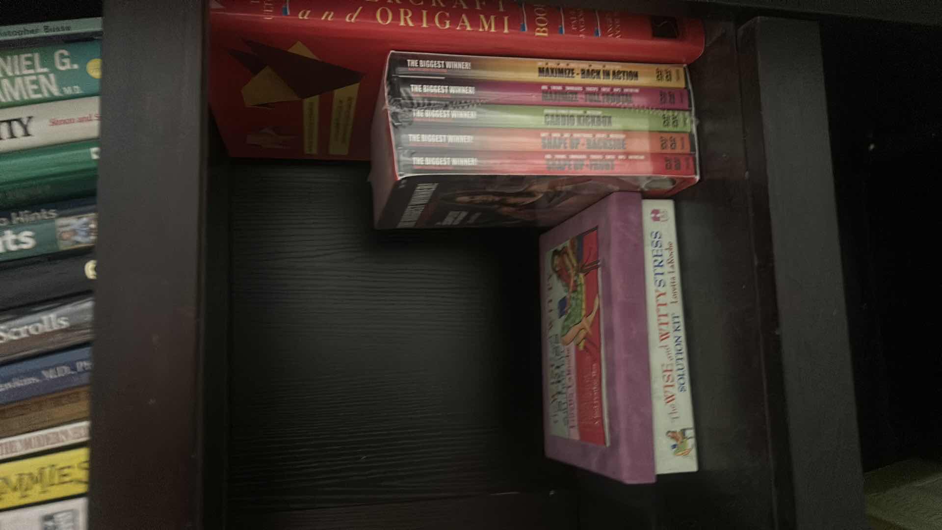 Photo 1 of HARD AND SOFT COVERED BOOKS AND MORE ON BOOKSHELF