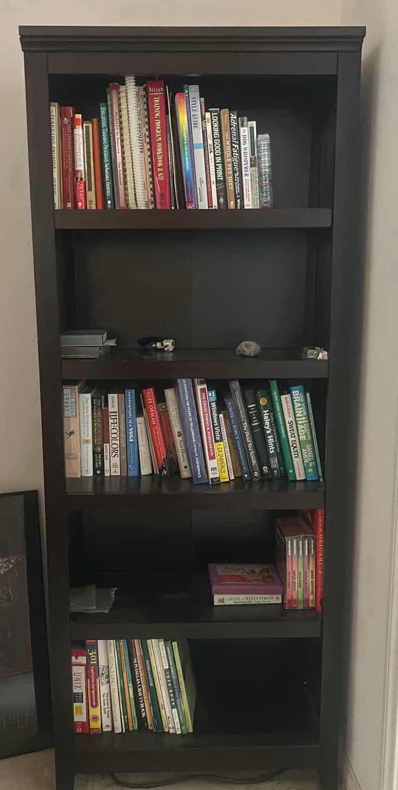 Photo 1 of HARD AND SOFT COVERED BOOKS AND MORE ON BOOKSHELF