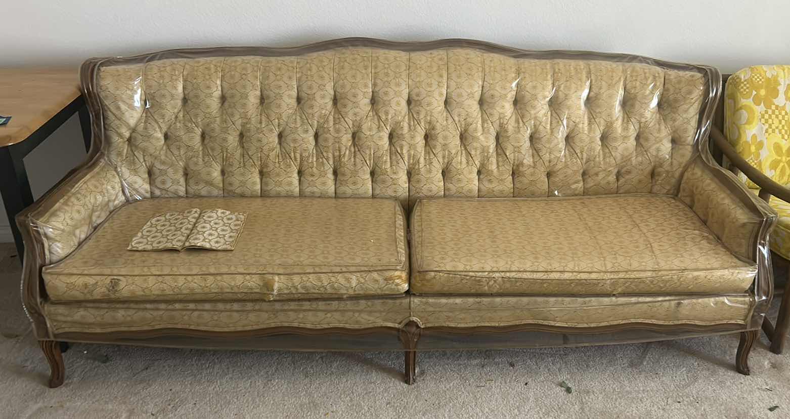 Photo 1 of VINTAGE UPHOLSTERED SOFA - PLASTIC WRAP PROTECTION 82.5” LONG