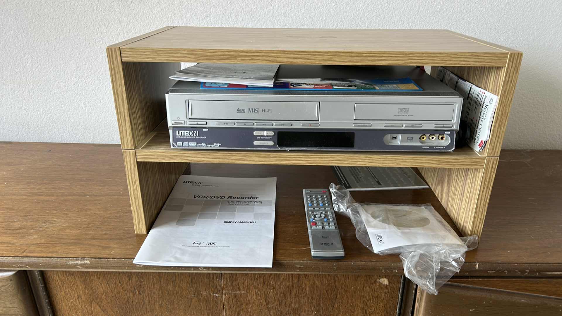 Photo 1 of LITEON DVD AND VCR RECORDER WITH SHELF