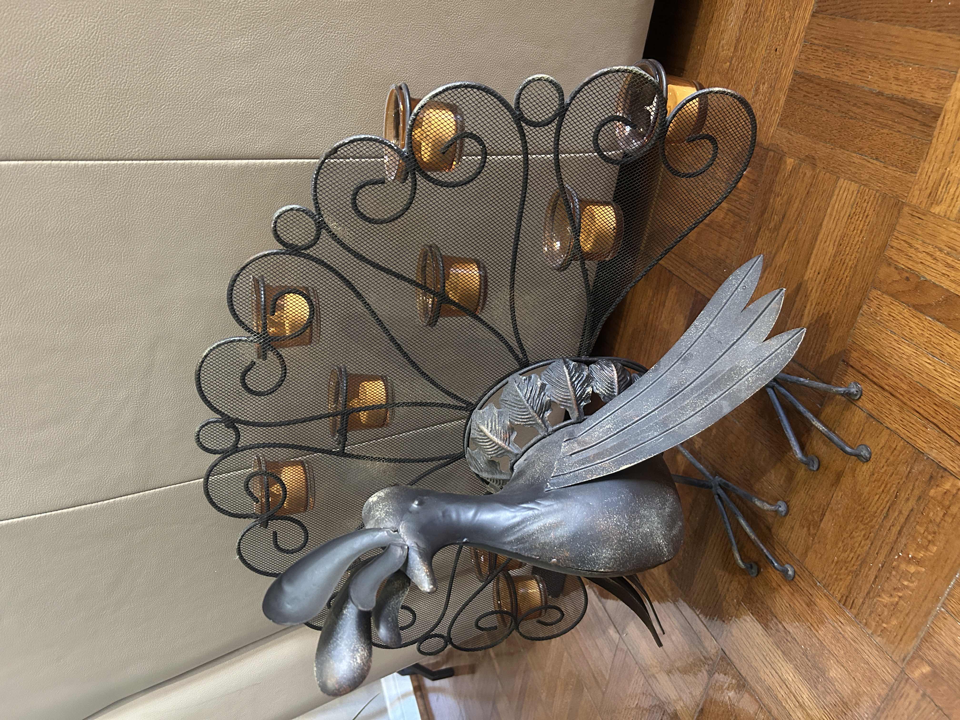 Photo 1 of METAL PEACOCK CANDLE HOLDER 27” x 21”