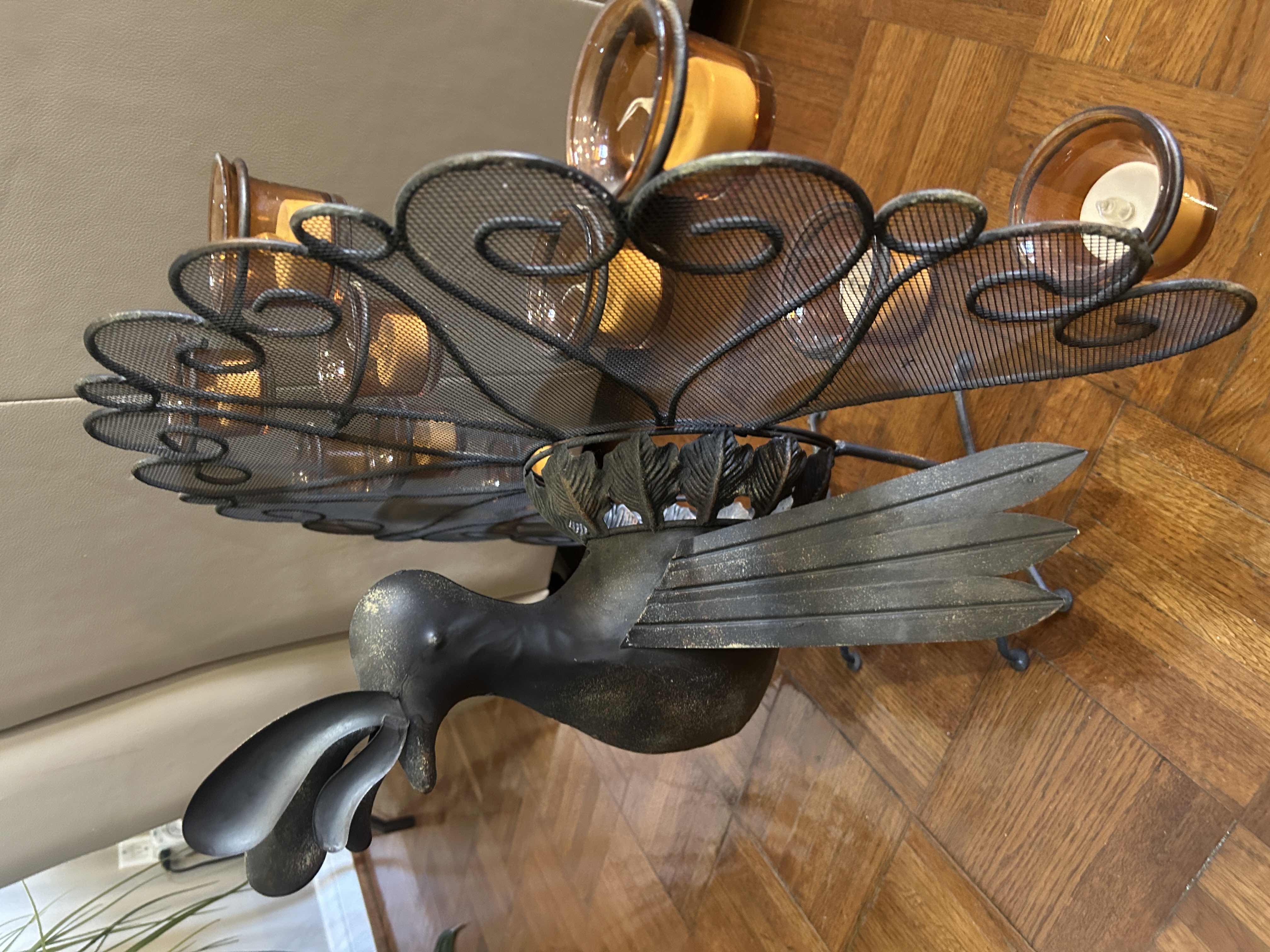 Photo 1 of METAL PEACOCK CANDLE HOLDER 27” x 21”