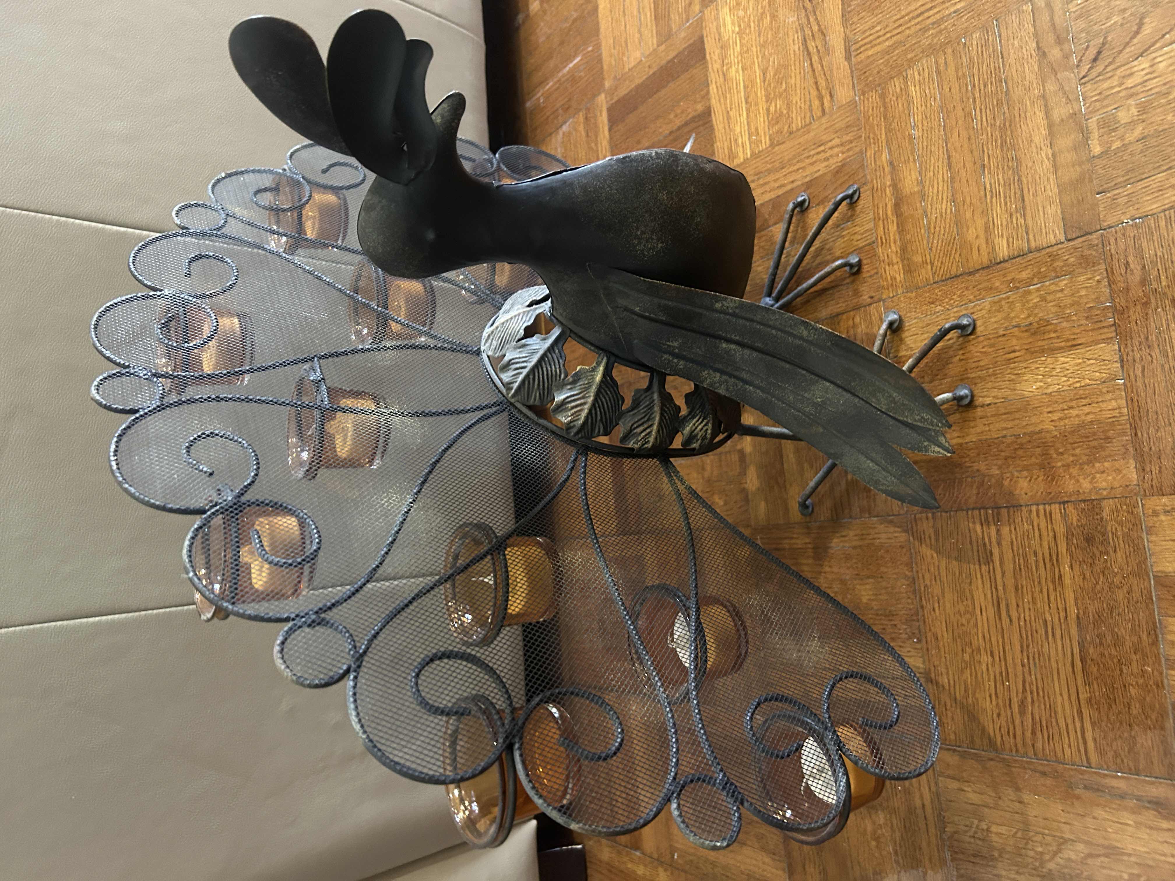 Photo 1 of METAL PEACOCK CANDLE HOLDER 27” x 21”
