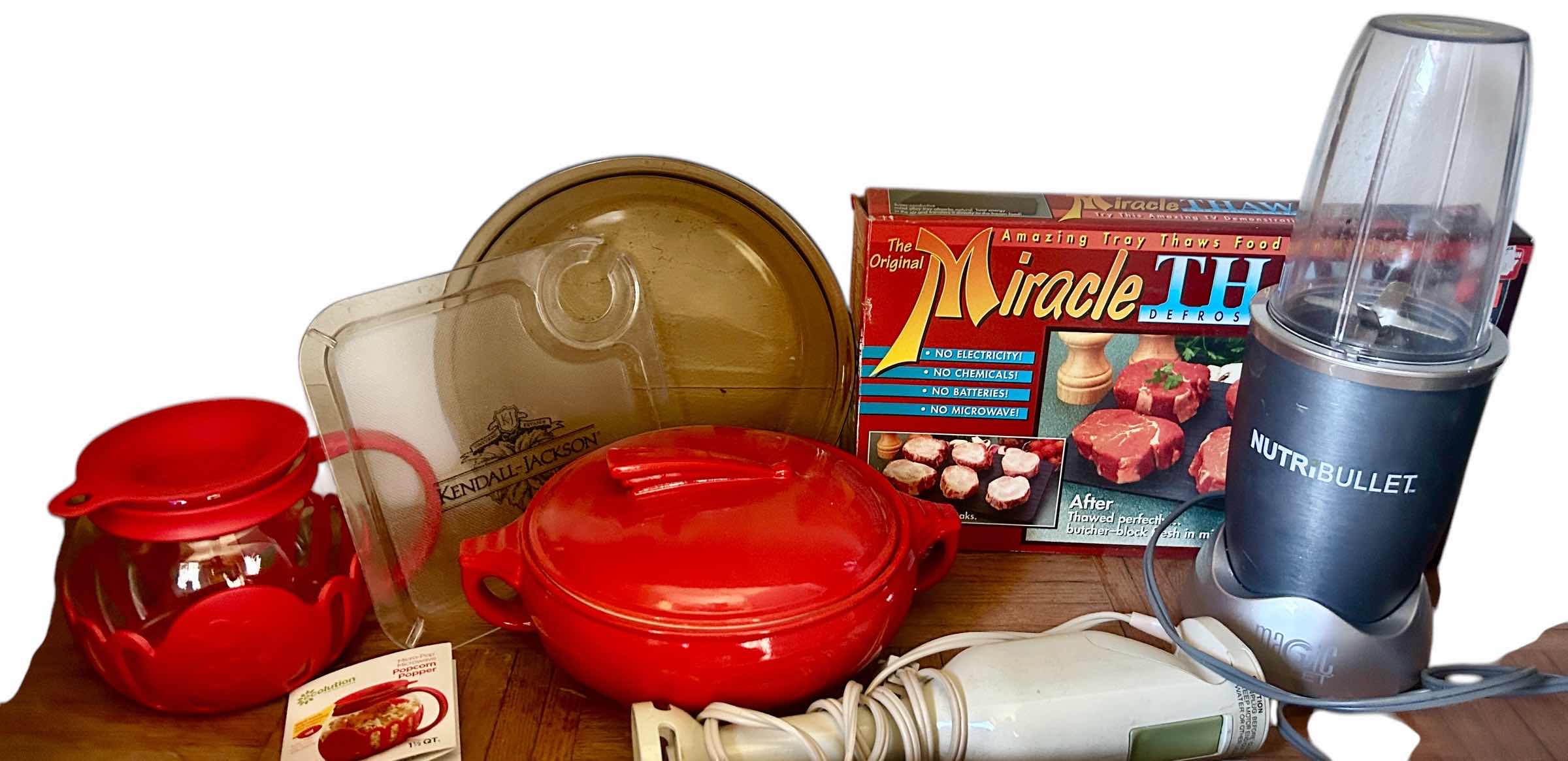 Photo 1 of CONTENTS ON SHELF - KITCHEN ISLAND- POPCORN MAKER, CASSEROLE DISH WITH LID, NUTR.BULLET AND MORE