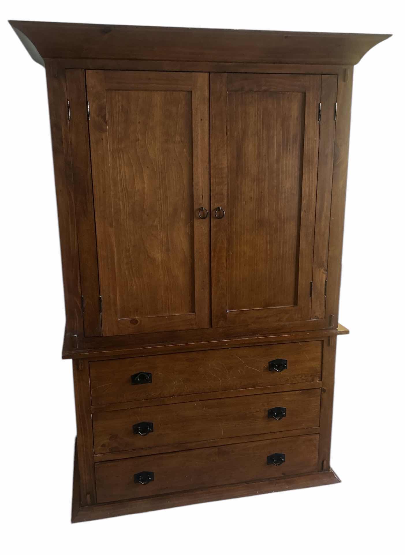 Photo 1 of TRADEWIN WOOD 2 PC ARMOIRE 52“ x 27“ x H74 1/2“