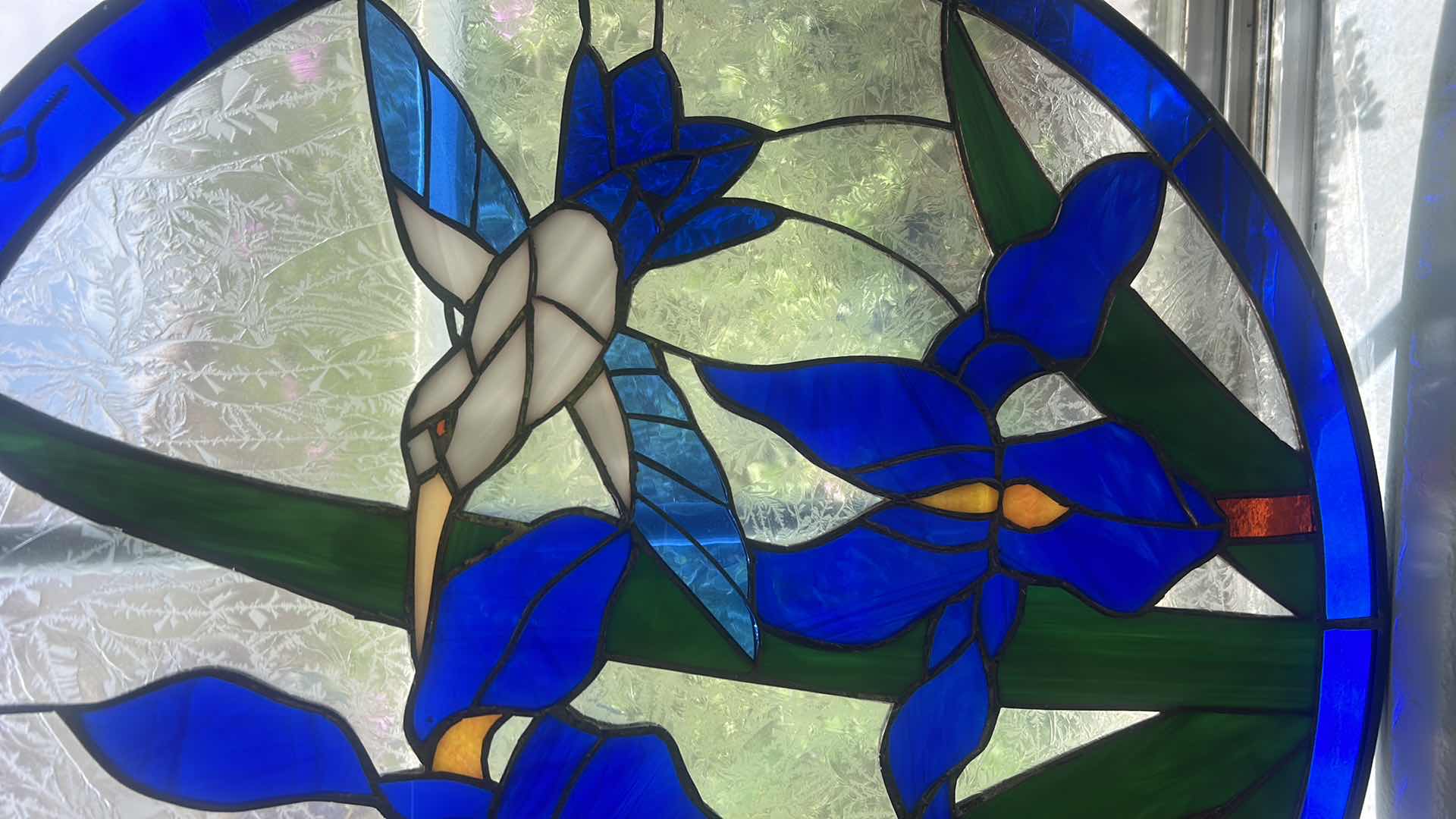 Photo 1 of ROUND STAINED GLASS WINDOW 19.5”