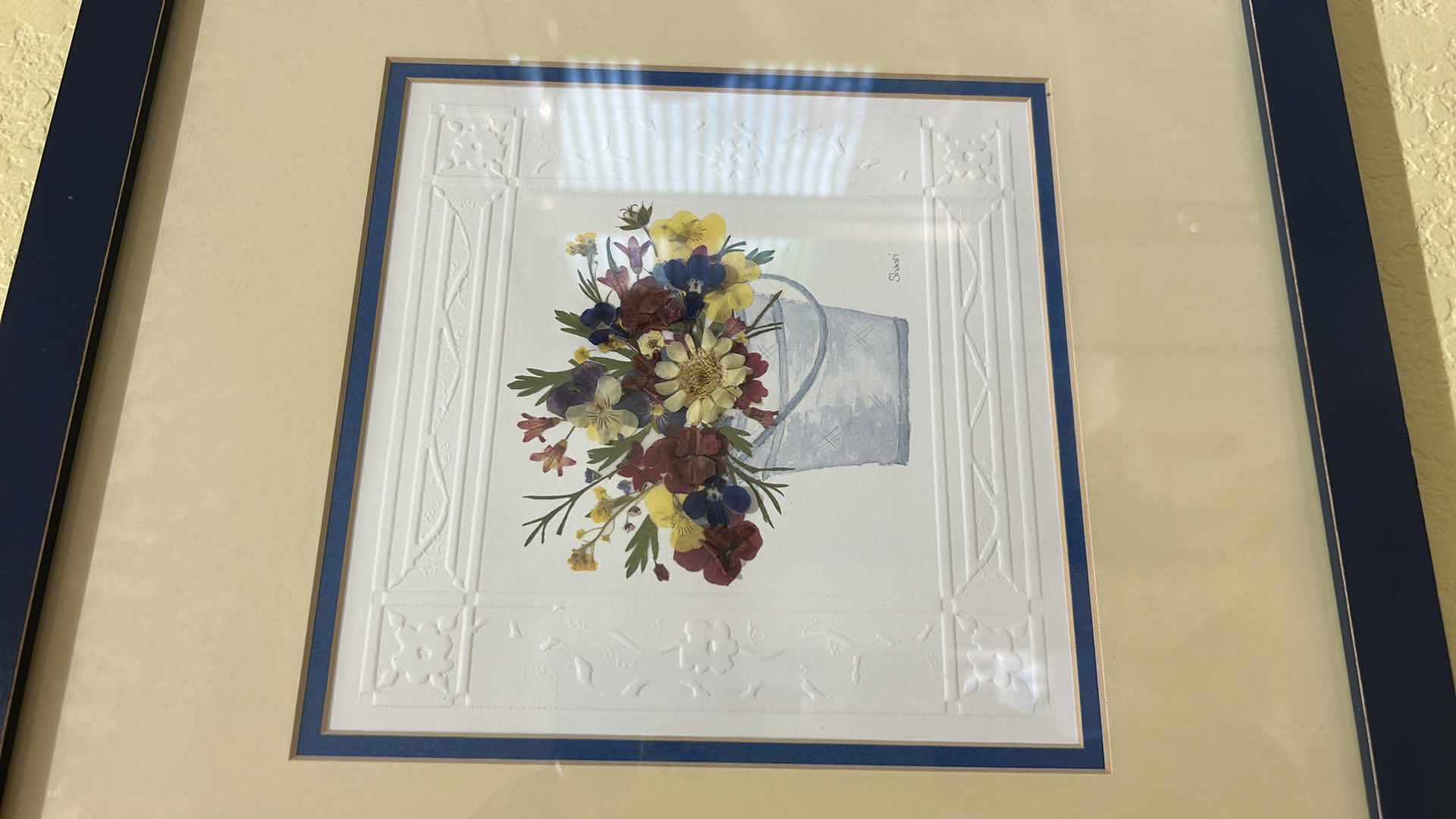 Photo 1 of FRAMED PRESSED FLOWER ARTWORK 15 1/2” x 15 1/2”