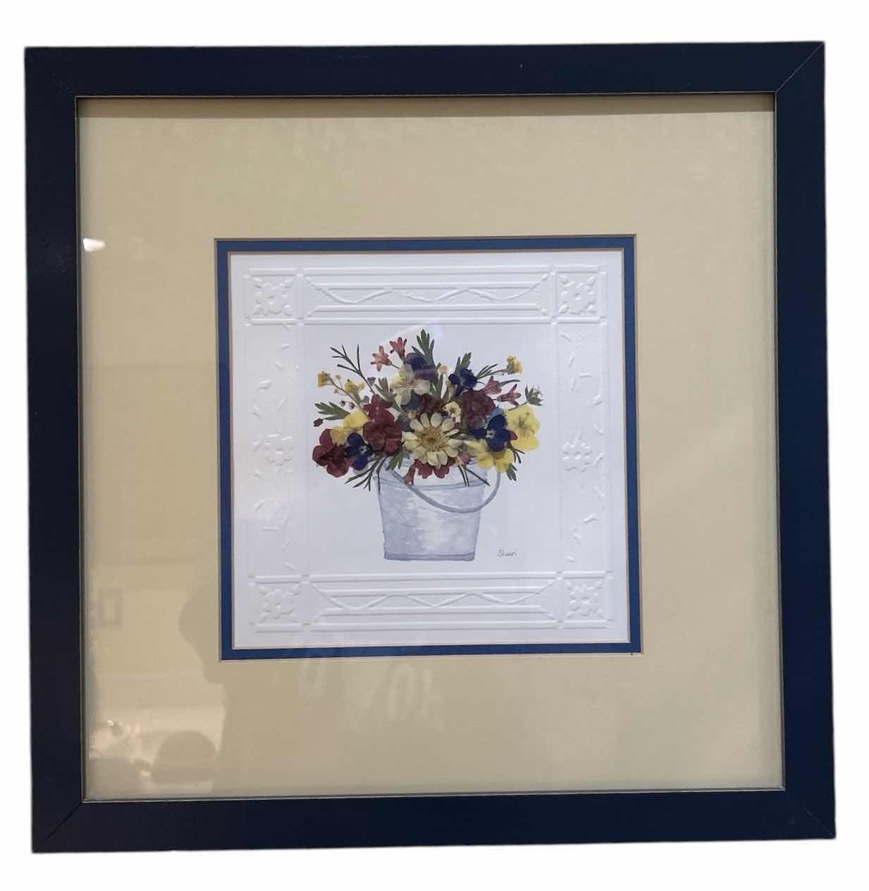 Photo 1 of FRAMED PRESSED FLOWER ARTWORK 15 1/2” x 15 1/2”