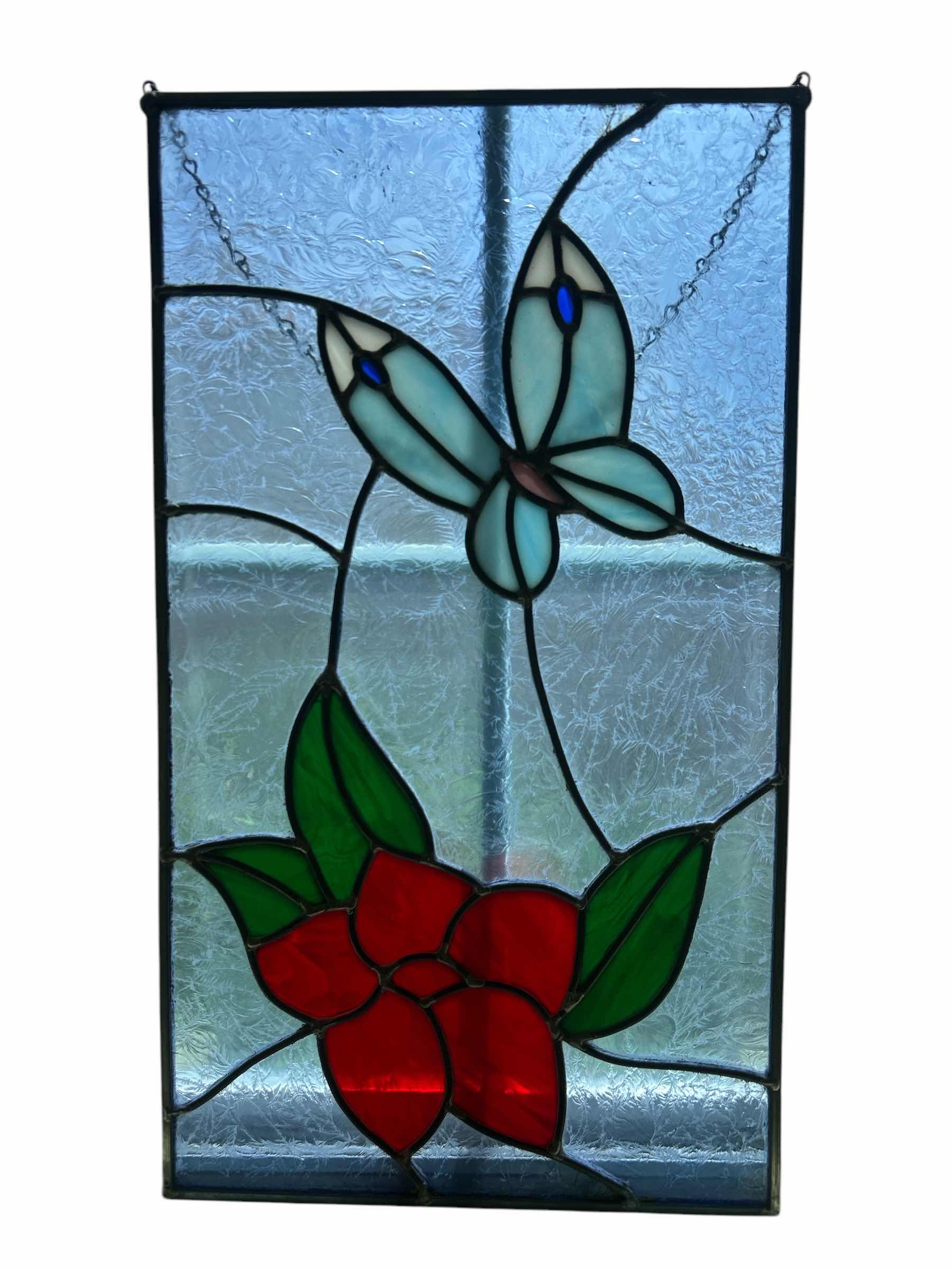 Photo 1 of STAINED GLASS, METAL AND RESIN WINDOW PANE 12“ x H21“