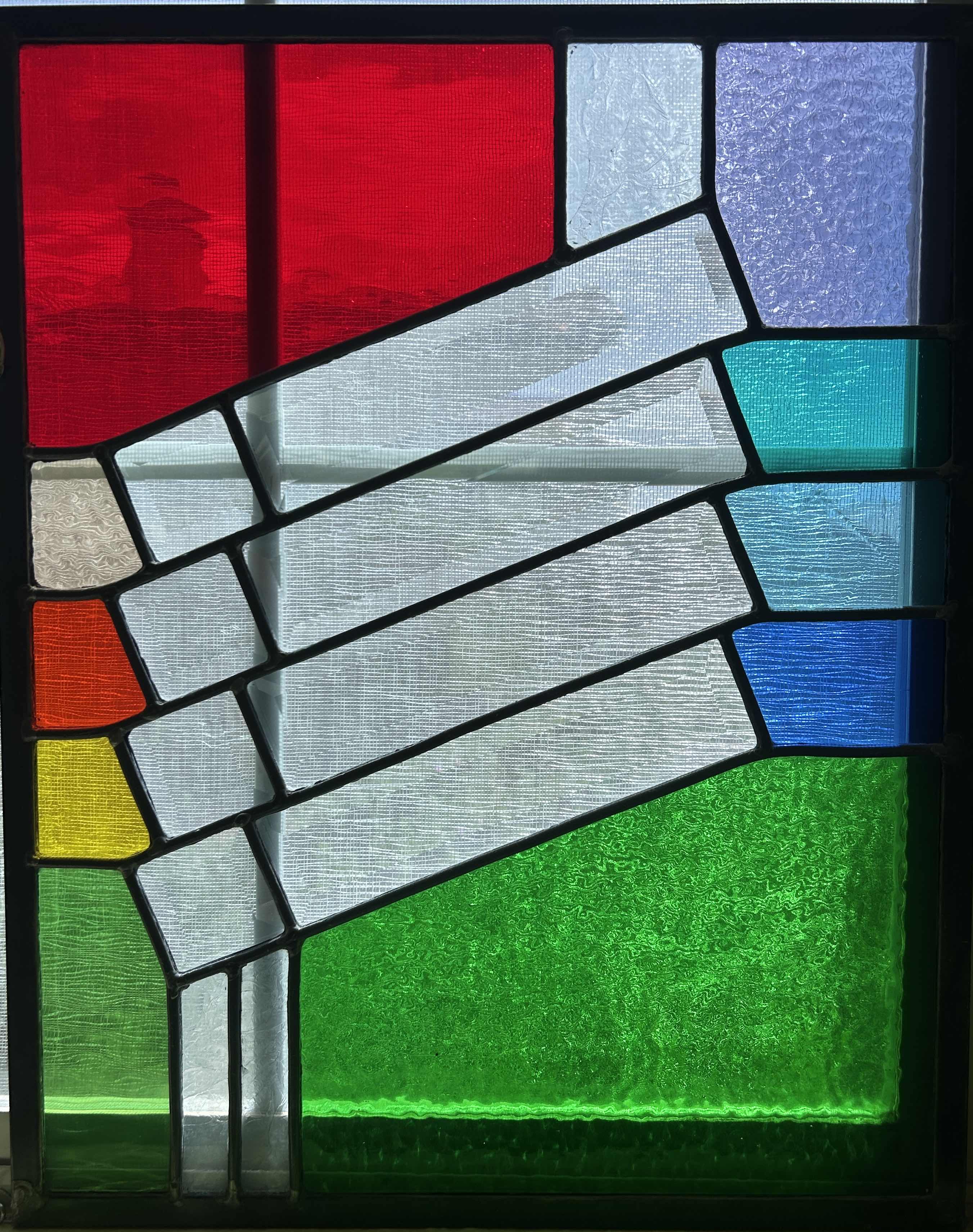 Photo 1 of STAINED GLASS, METAL AND RESIN WINDOW PANE 15“ x H19“