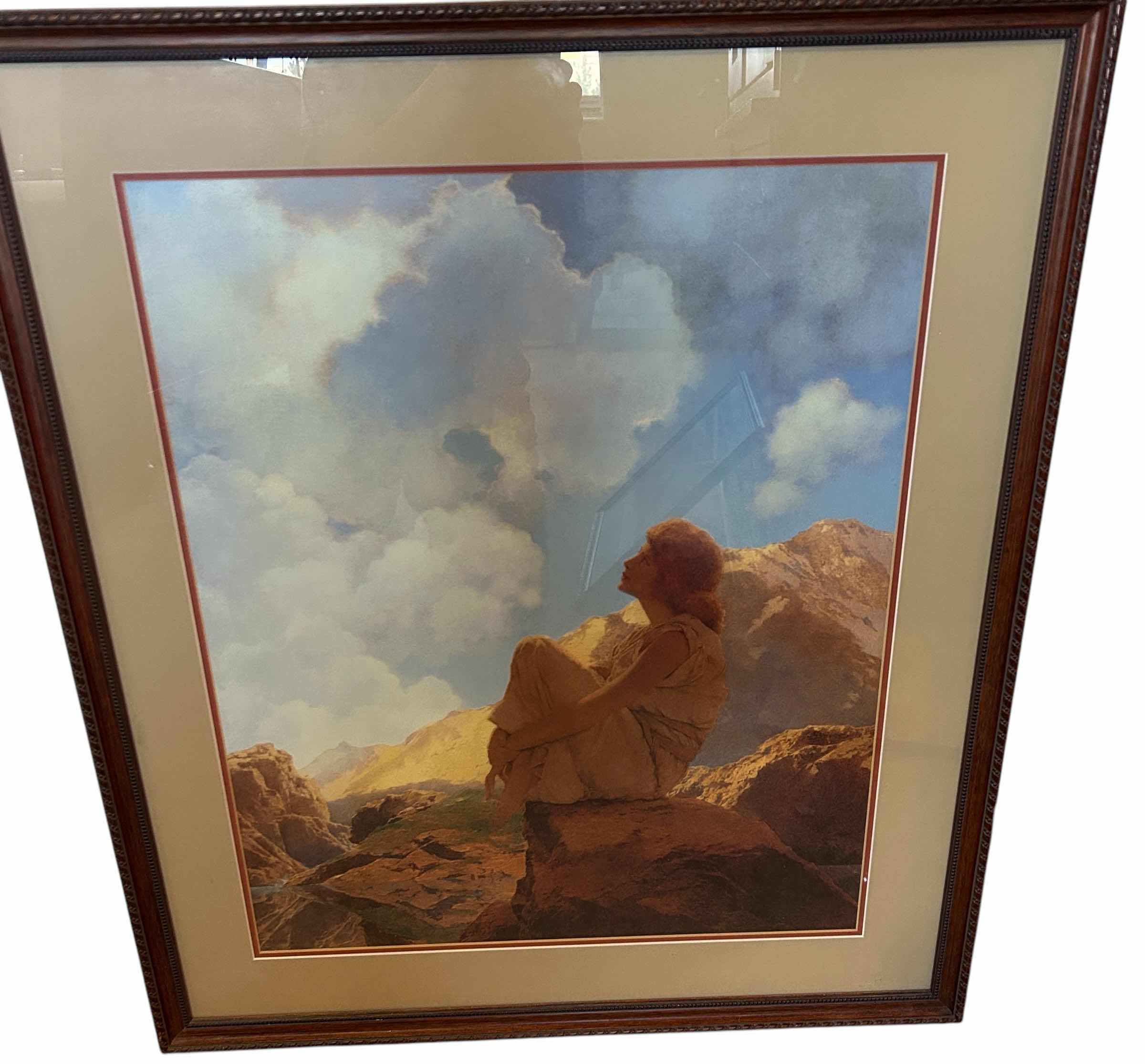 Photo 1 of FRAMED WOMAN GAZING UP AT CLOUDS ARTWORK 24 1/2“ x H29“