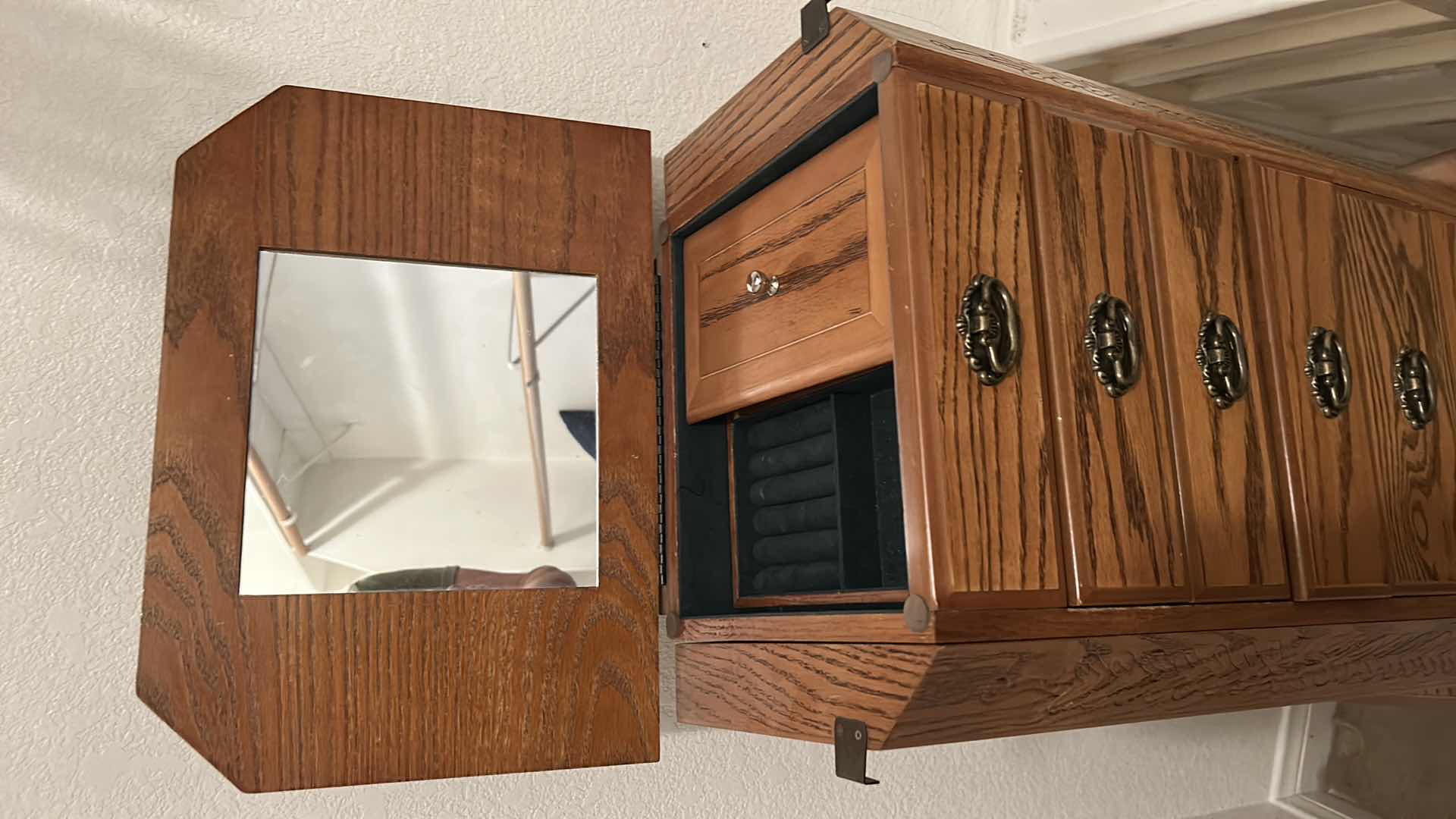 Photo 1 of FREE STANDING WOOD JEWELRY BOX CABINET H40”