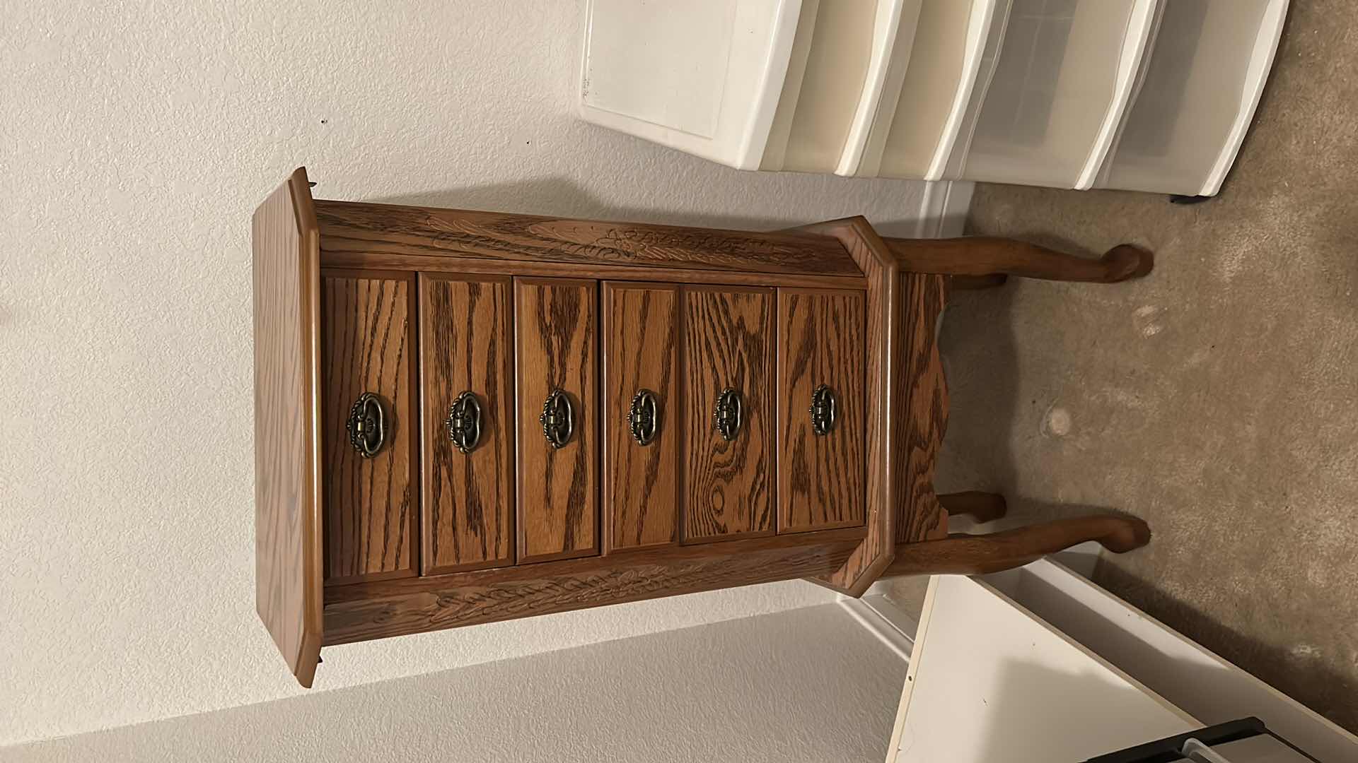 Photo 1 of FREE STANDING WOOD JEWELRY BOX CABINET H40”
