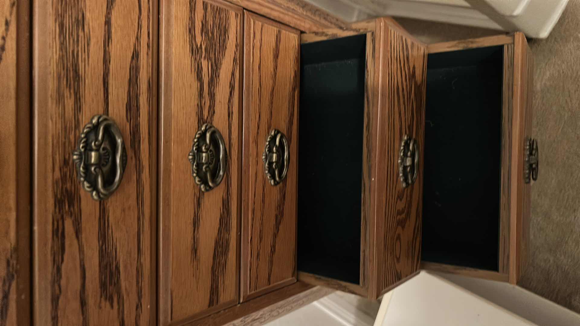 Photo 1 of FREE STANDING WOOD JEWELRY BOX CABINET H40”