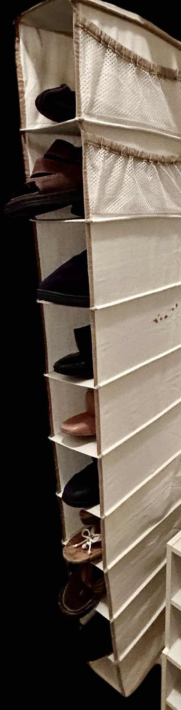 Photo 1 of HANGING SHOE RACK + 1 NEW IN BAG AND 9 PAIRS WOMENS SHOES SIZE 7.5