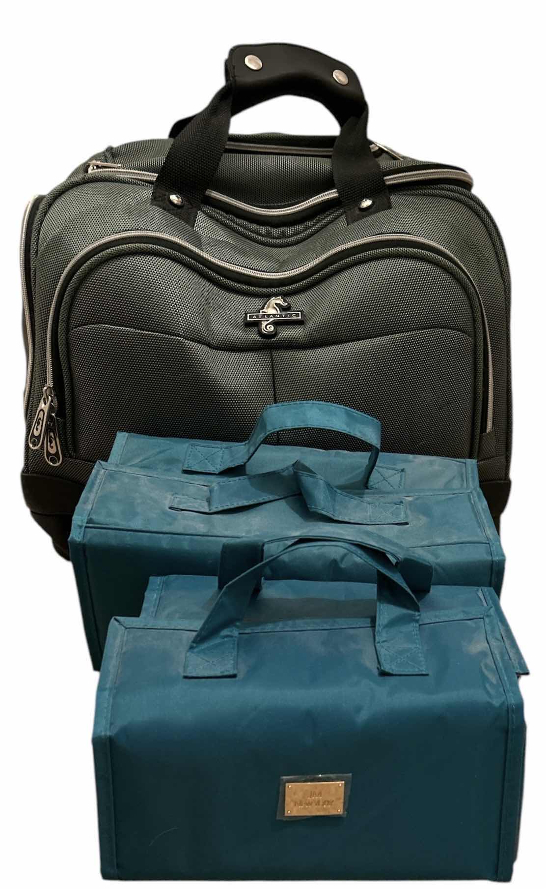Photo 1 of WHEELED TRAVEL BAG WITH POP UP HANDLE AND 2 COSMETICS BAGS
