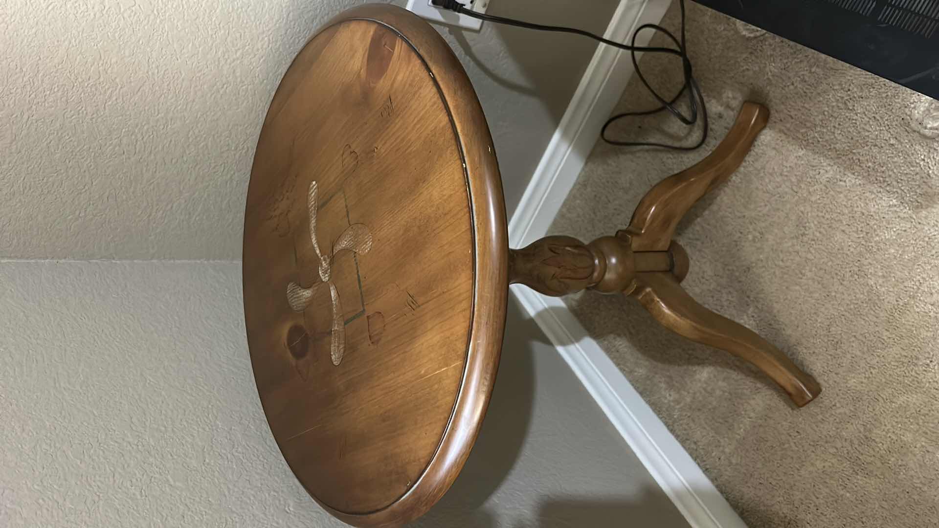 Photo 1 of SMALL VINTAGE WOOD TABLE / PLANT STAND 18” x 24”