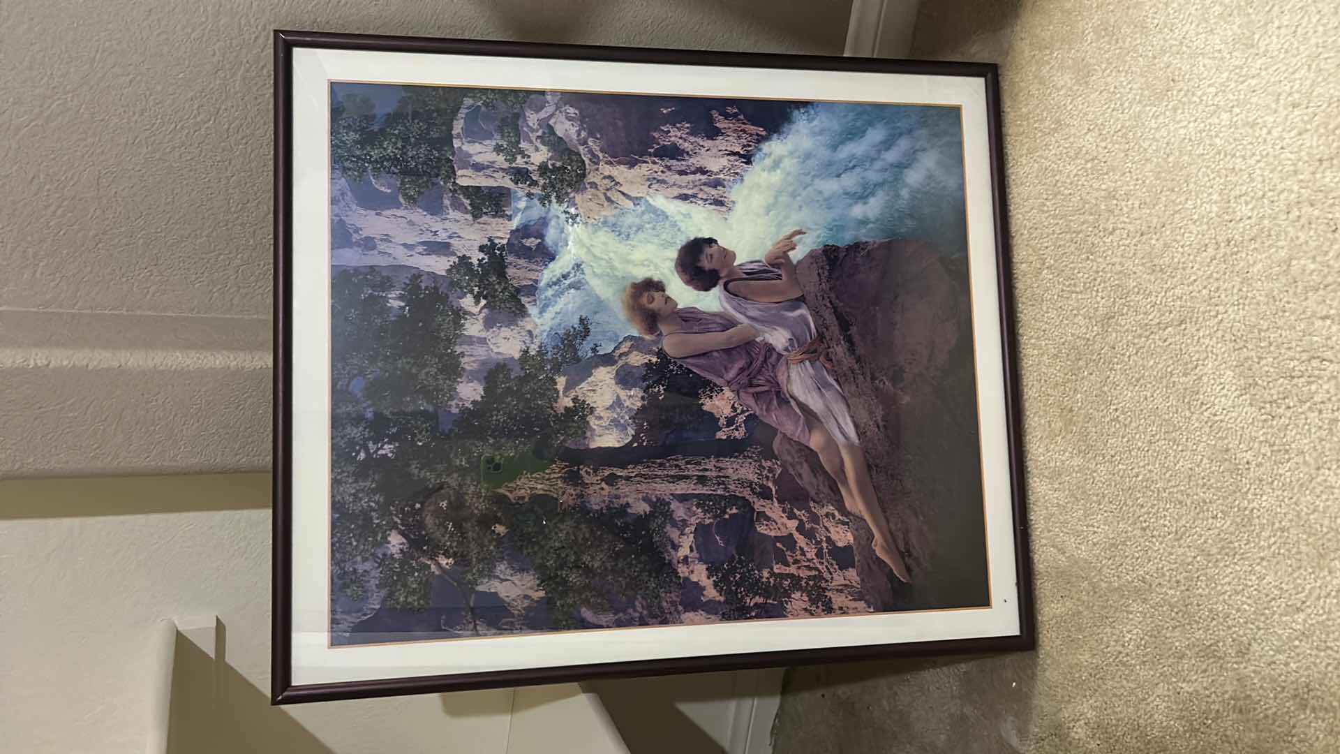 Photo 1 of FRAMED, TWO WOMEN OVERLOOKING WATERFALL ARTWORK 24” x H28 1/2”