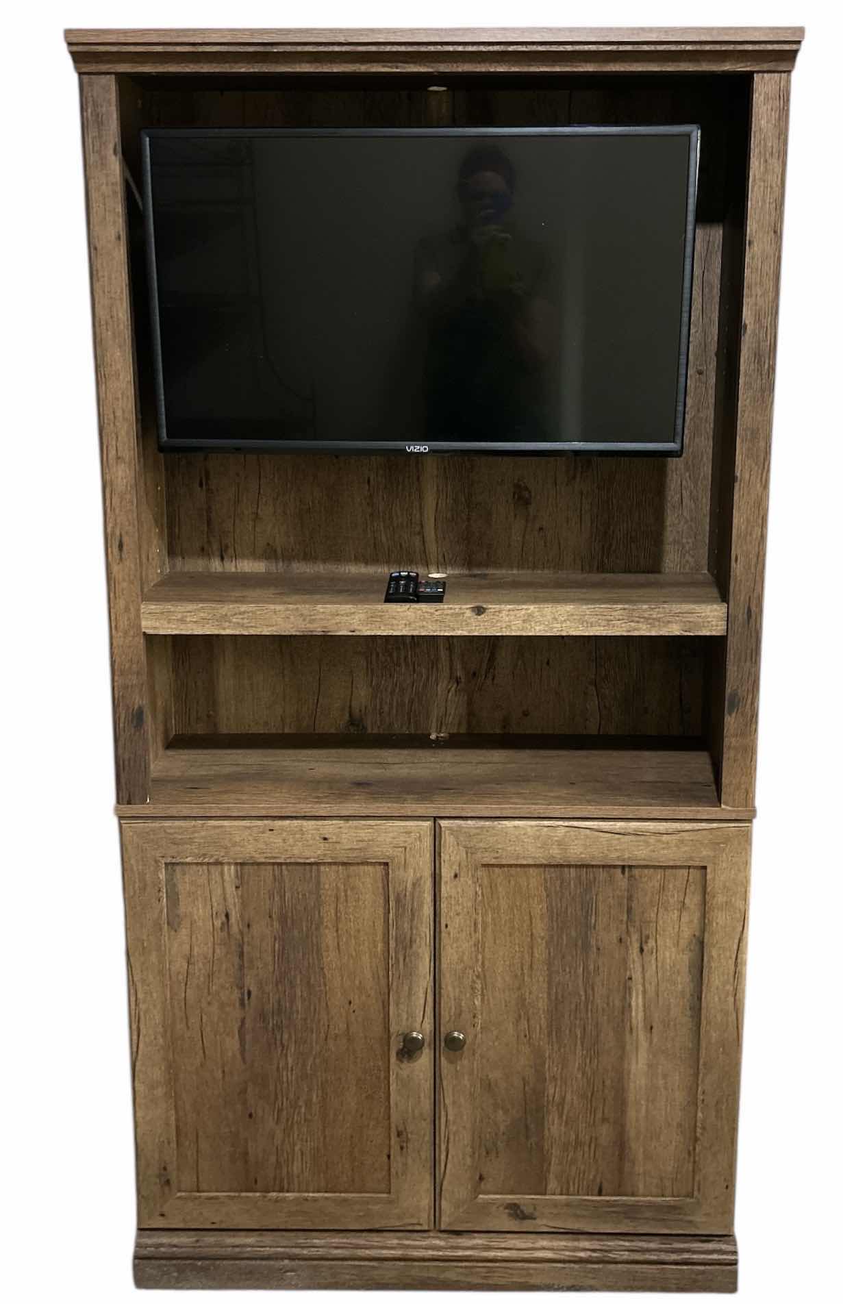 Photo 1 of WOOD CABINET 35 1/2“ x 14“ x H69 1/2“ WITH  32” VIZIO TELEVISION