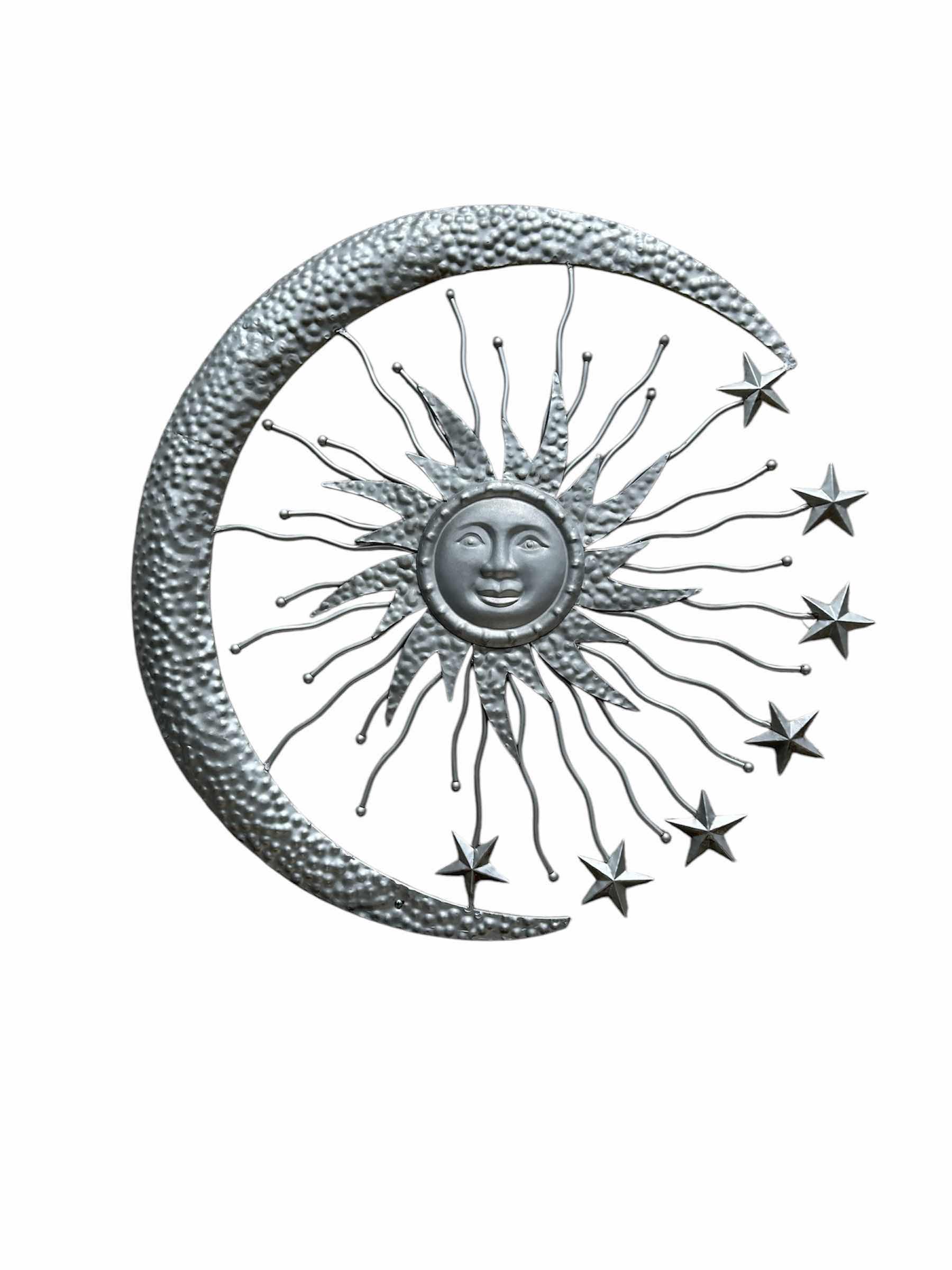 Photo 1 of SILVER SUN MOON CELESTIAL WALL HANGING 36” DIAMETER