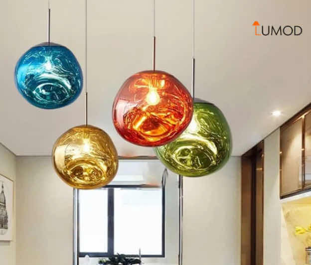 Photo 1 of NIB - RIVER UNIQUE RAINBOW SPHERE BALL PENDANT LIGHTS - DIAMETER 11.2” LL-1118-MF
