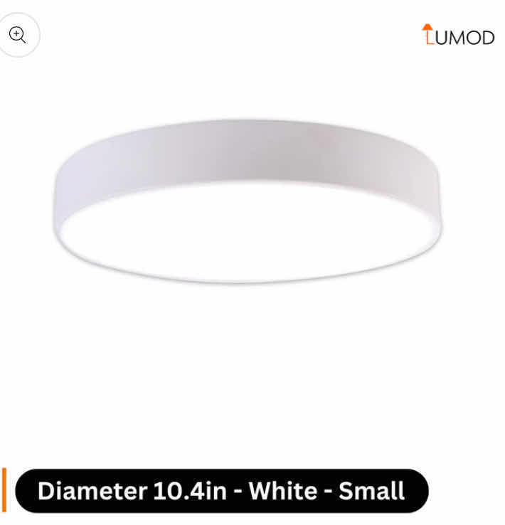 Photo 1 of NIB - EBBA MODERN WHITE ROUND METAL & ACRYLIC LED CEILING LIGHT DIAMETER 10.4” LL-1135-MF