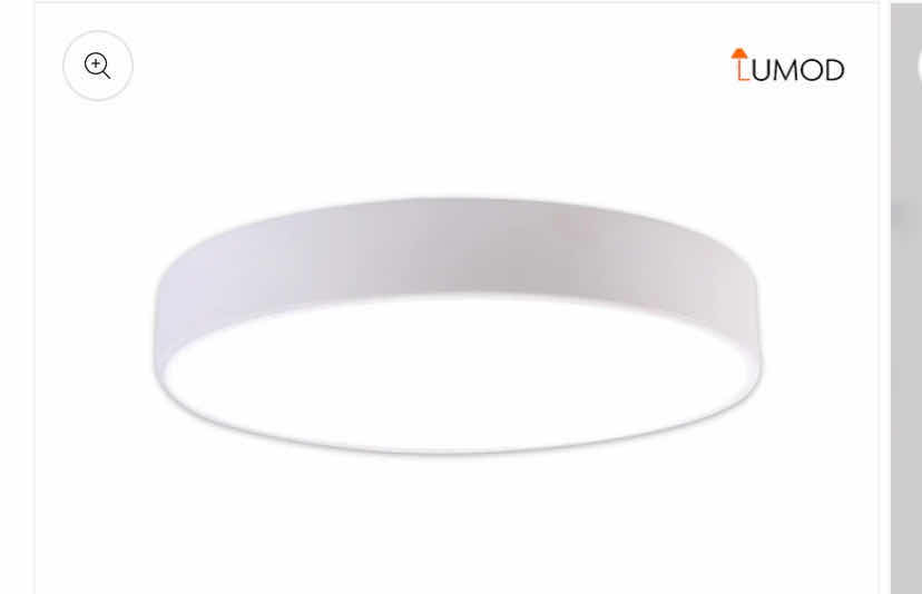 Photo 1 of NIB - EBBA MODERN WHITE ROUND METAL & ACRYLIC LED CEILING LIGHT DIAMETER 16” LL-1136-MF