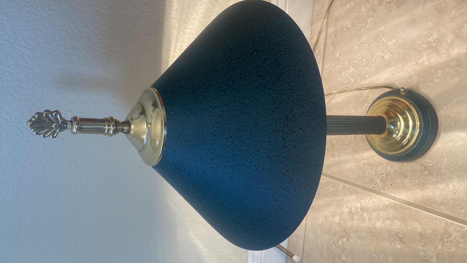 Photo 2 of GREEN METAL & BRASS TABLE LAMP H23 1/2”