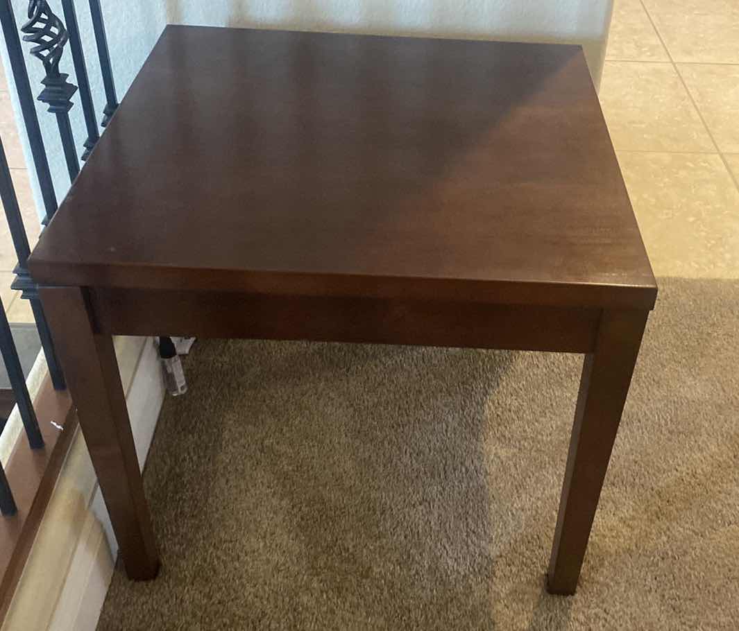 Photo 1 of DARK WOOD END TABLE 24“ x 24“ H19 1/2“