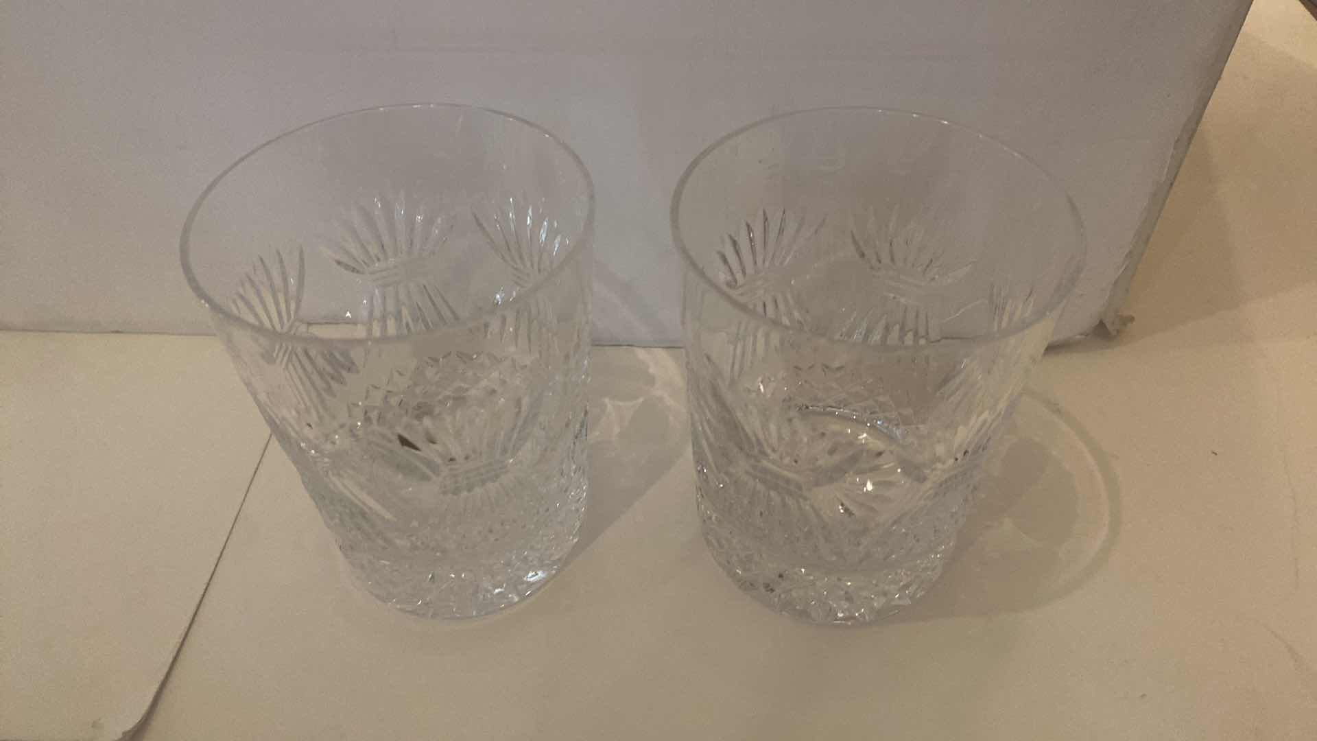 Photo 2 of PAIR OF WATERFORD CRYSTAL MILLENNIUM DOUBLE OLD FASHIONED PROSPERITY GLASSES