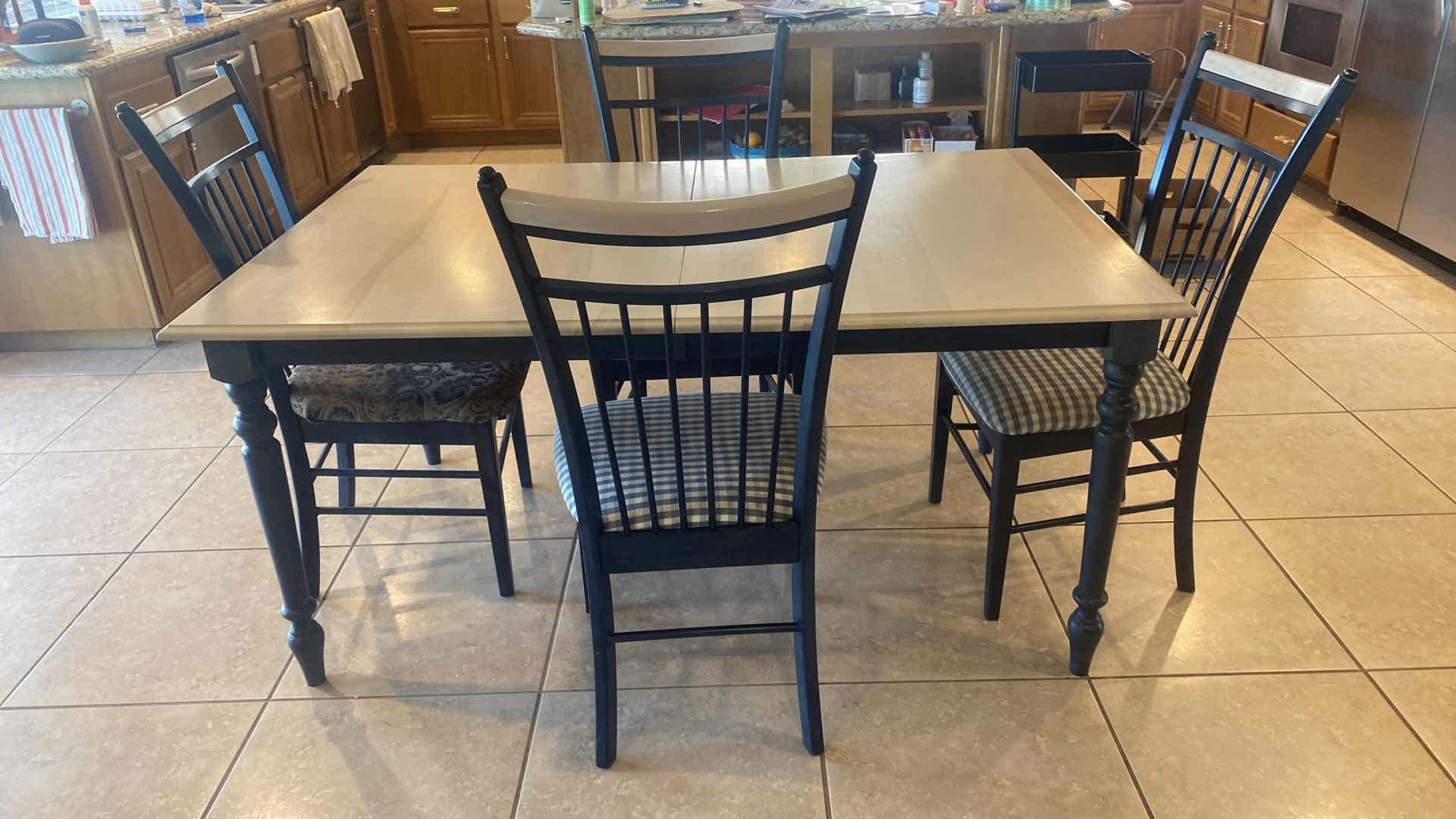 Photo 1 of MAPLE DINING TABLE MADE IN CANADA WITH 4 CHAIRS 61 1/2“ x 40“ H30” WITH 21” LEAF (Matching hutch available, sold separately)