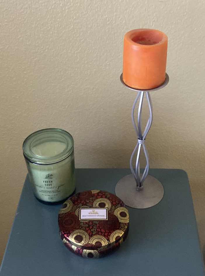 Photo 1 of 3-CANDLES - VOLUSPA GOHI TAROCCO ORANGE AND MORE TALLEST H14 1/2”