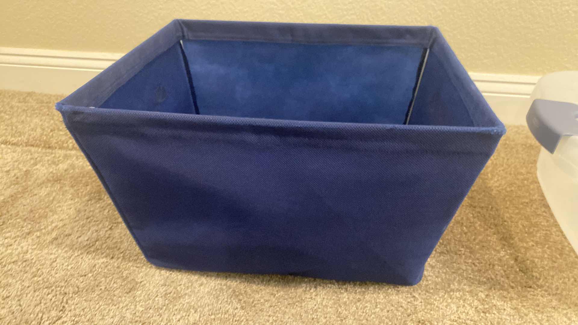 Photo 4 of PLASTIC TOTE WITH LID, CLOTH BASKET & SURGE PROTECTOR