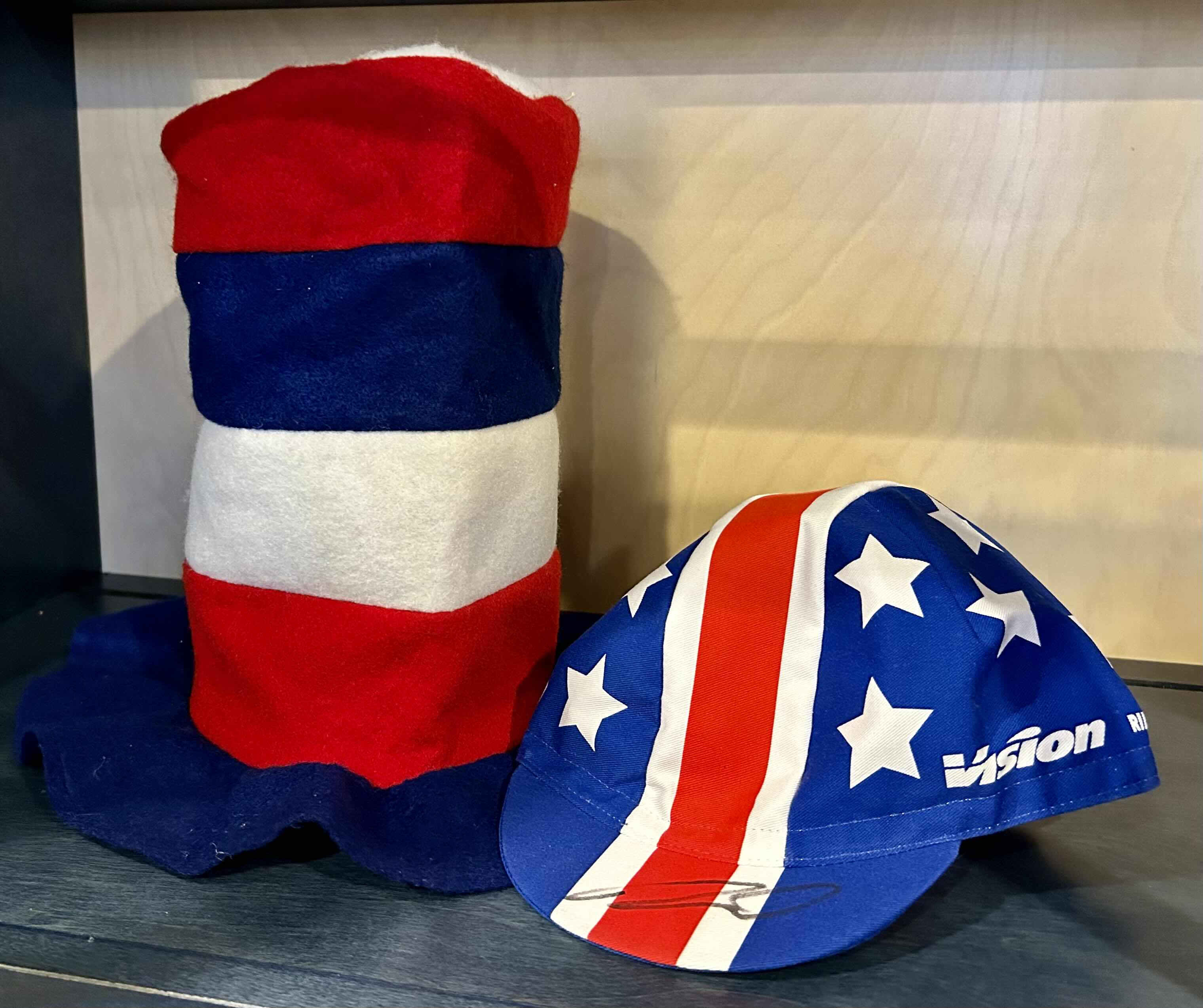 Photo 1 of PATRIOTIC COLLECTABLE HATS: BIKER HAT SIGNED: LANCE ARMSTRONG