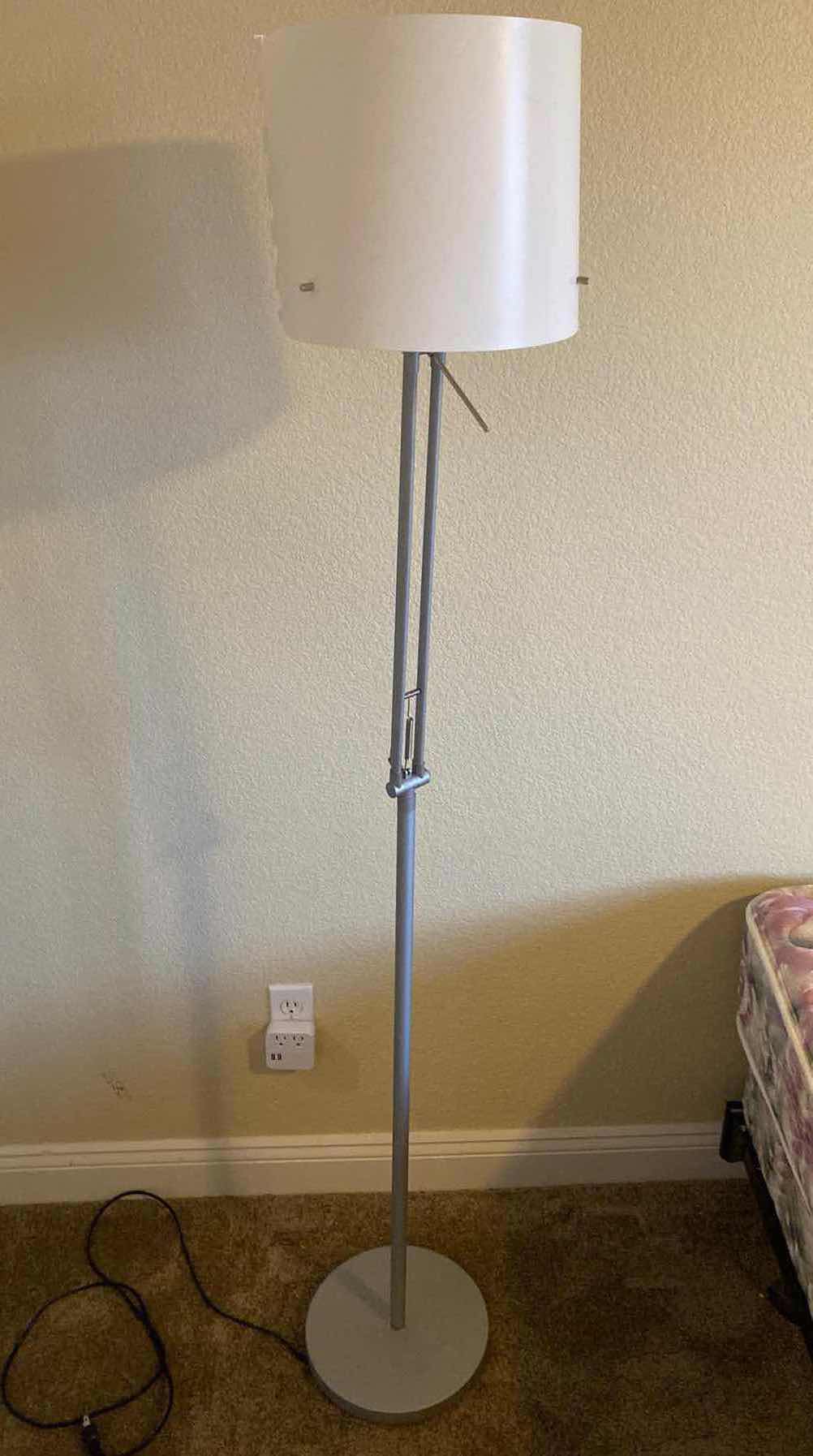 Photo 1 of METAL FLOOR LAMP WITH WHITE SHADE H67”