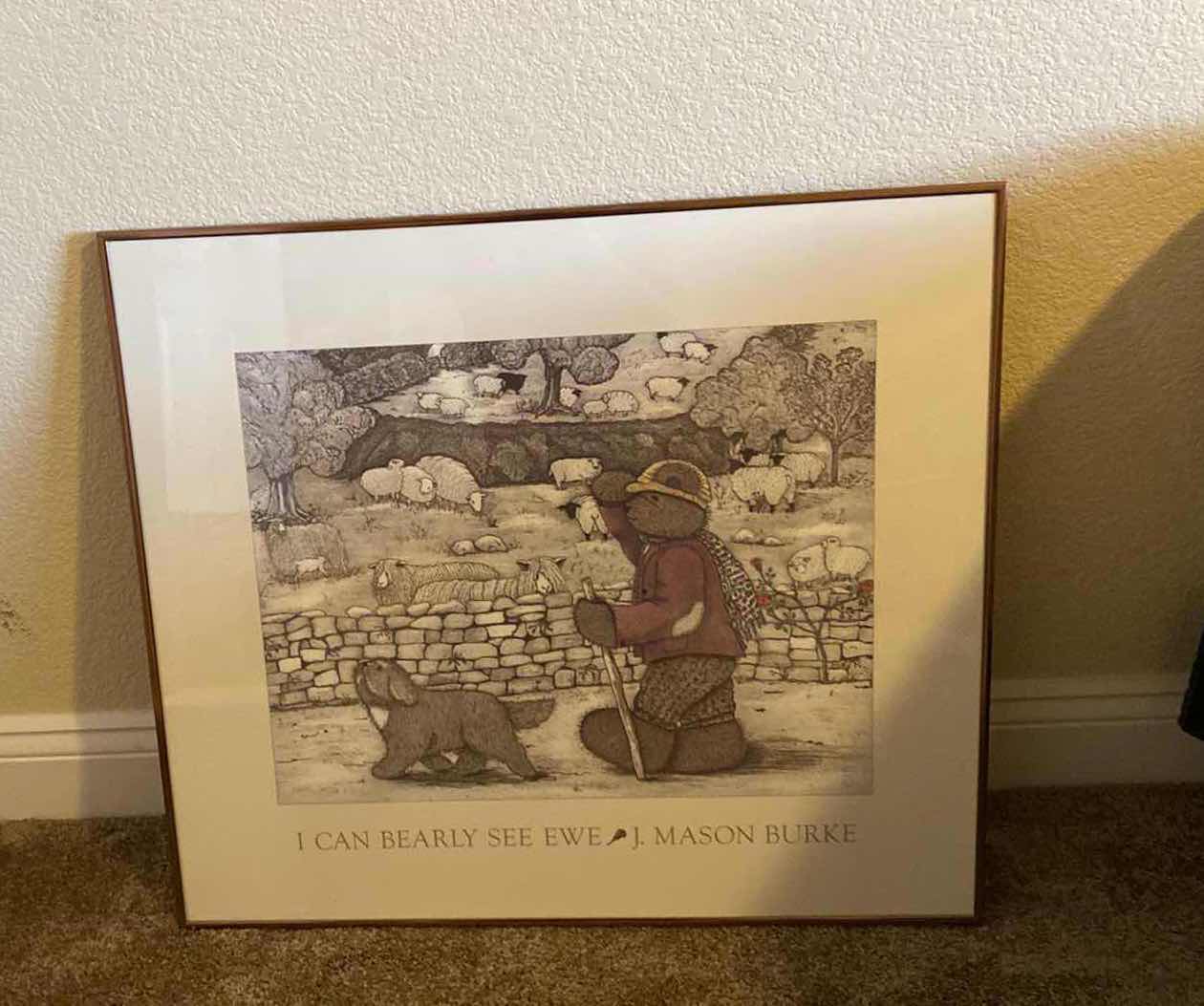 Photo 1 of GOLD FRAMED I CAN BEARLY SEE EWE J. MASON BURKE PRINT ARTWORK 26” x 23