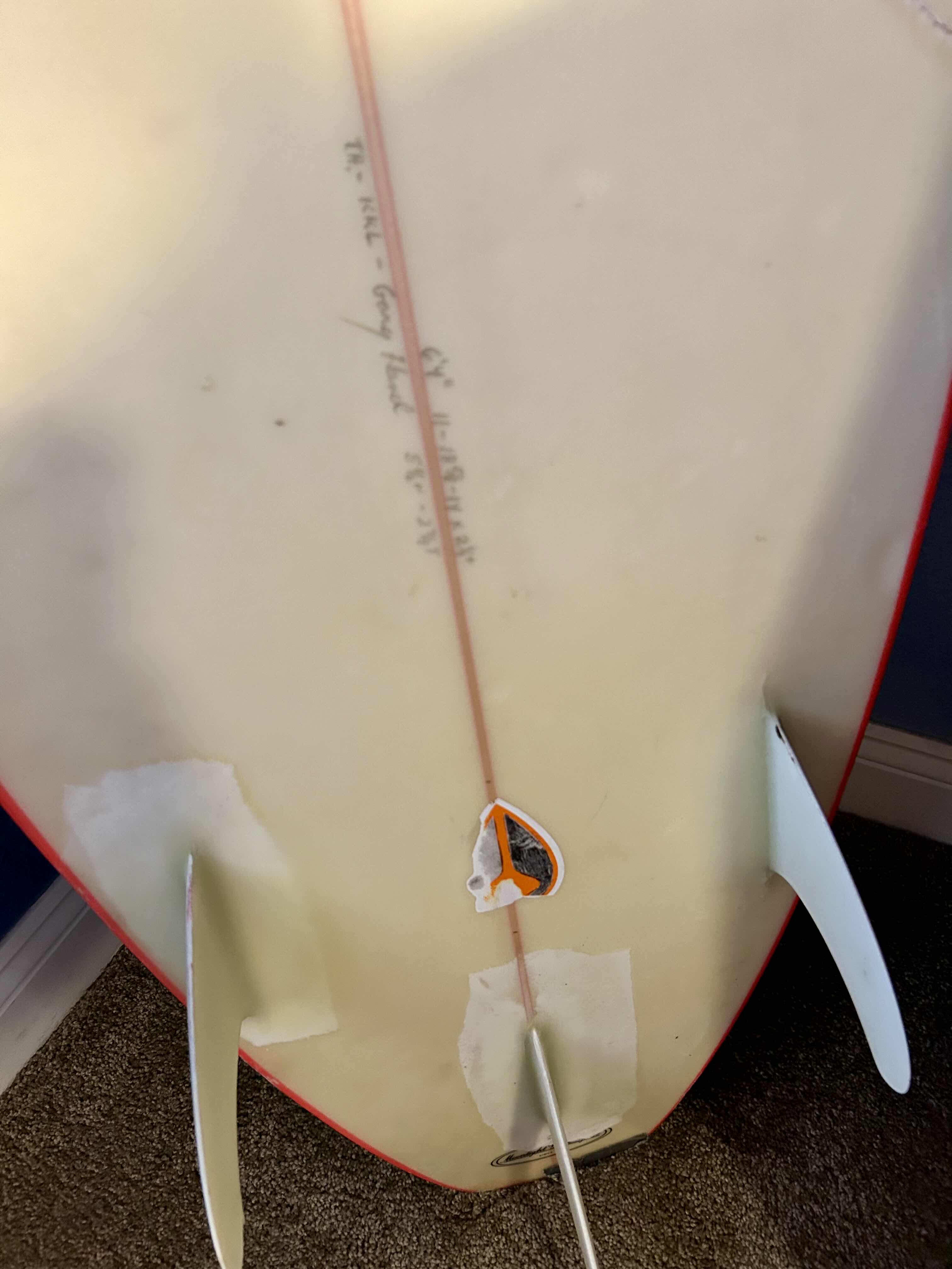 Photo 6 of MOONLIGHT GLASSING CO. SURF BOARD TRI-FIN 76”