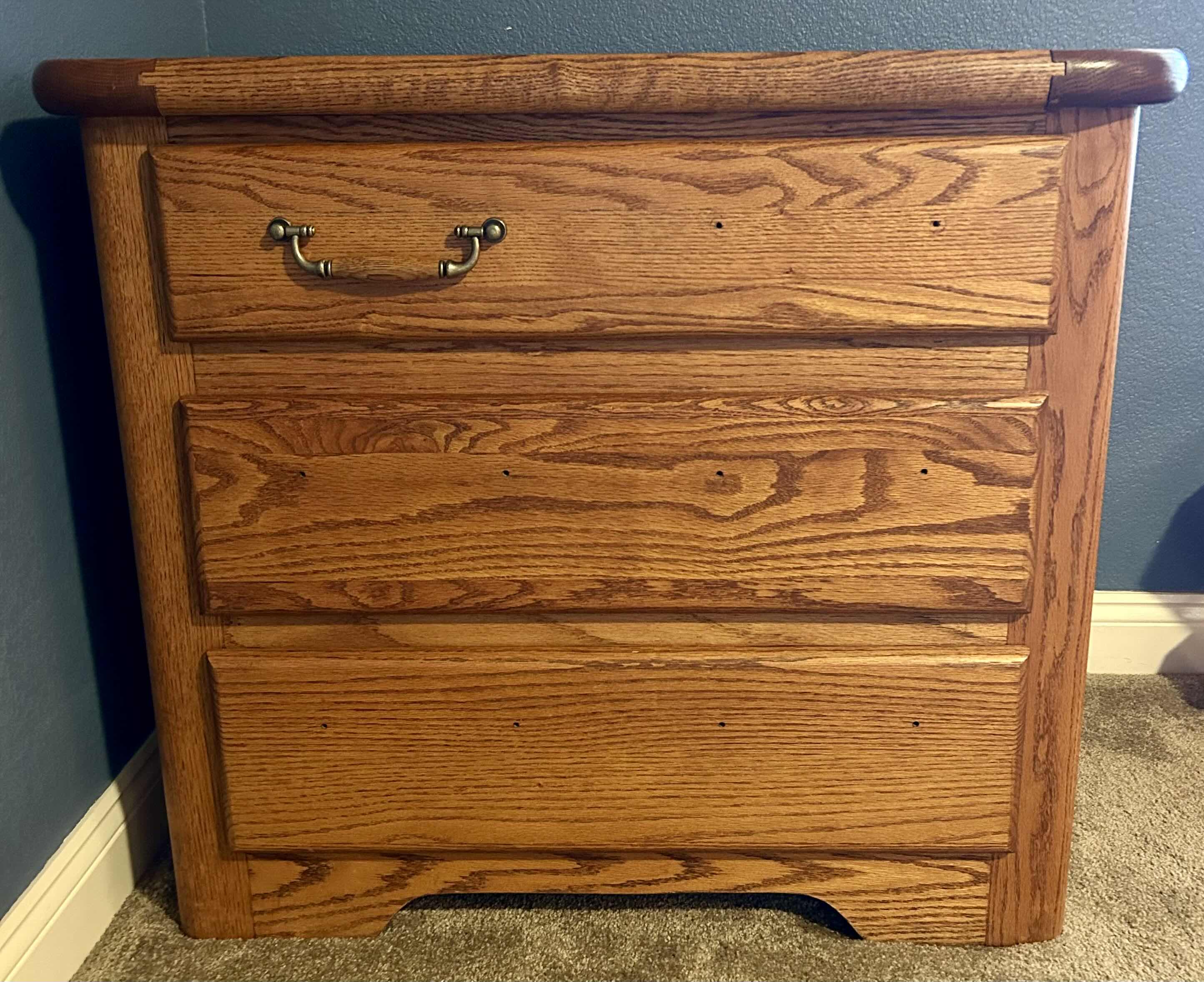 Photo 1 of 3 DRAWER WOODEN DRESSER MISSING MOST OF THE HARDWARE 36” X 20” H31”