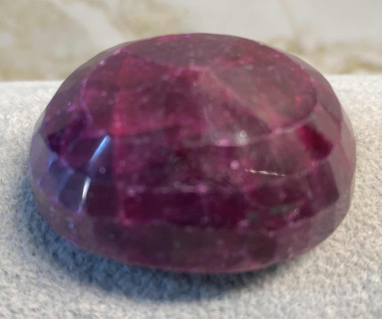 Photo 4 of RUBY CORUNDUM OVAL FACETED 342.5 cts GEMSTONE GLA CERTIFIED 111412