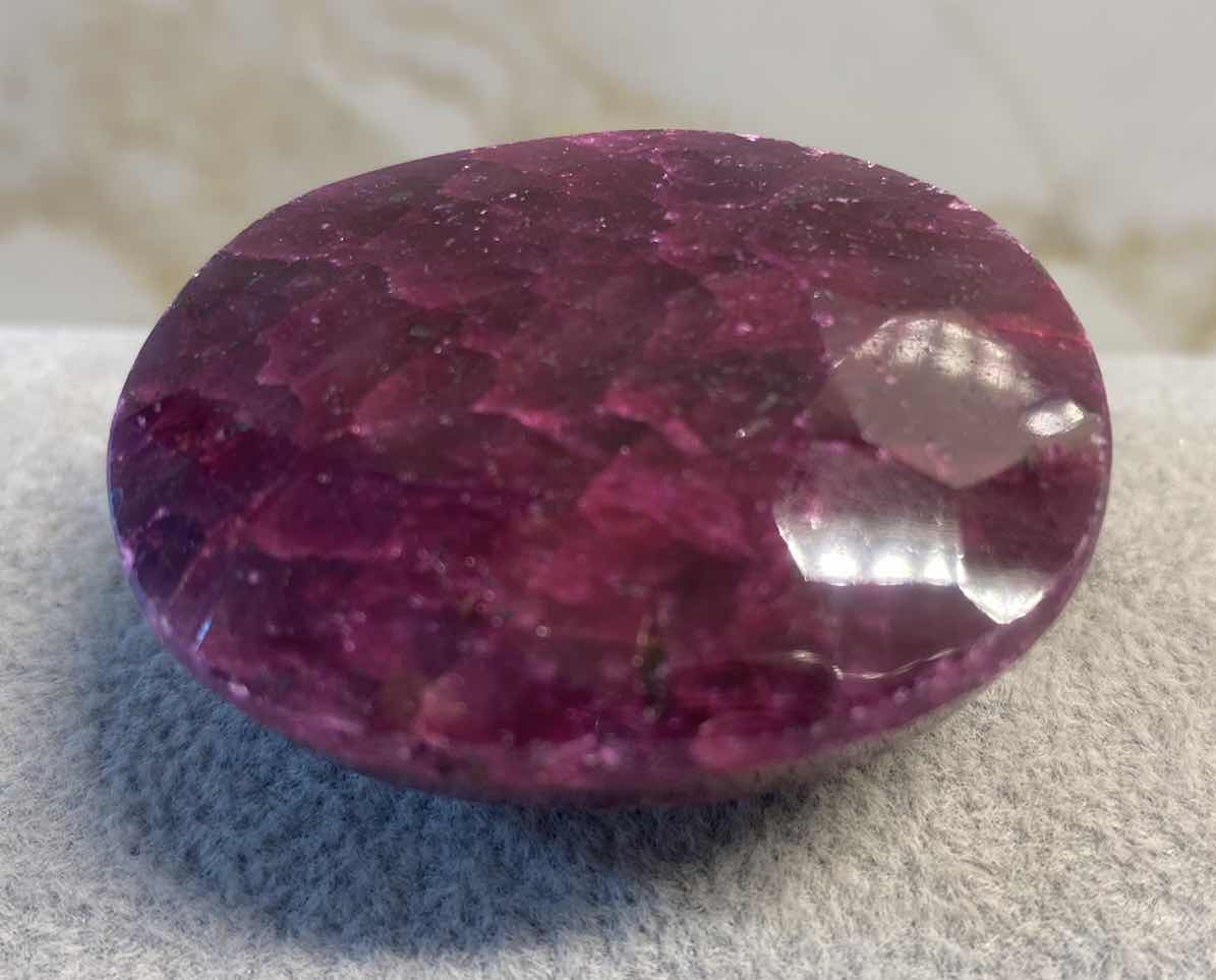 Photo 6 of RUBY CORUNDUM OVAL FACETED 342.5 cts GEMSTONE GLA CERTIFIED 111412