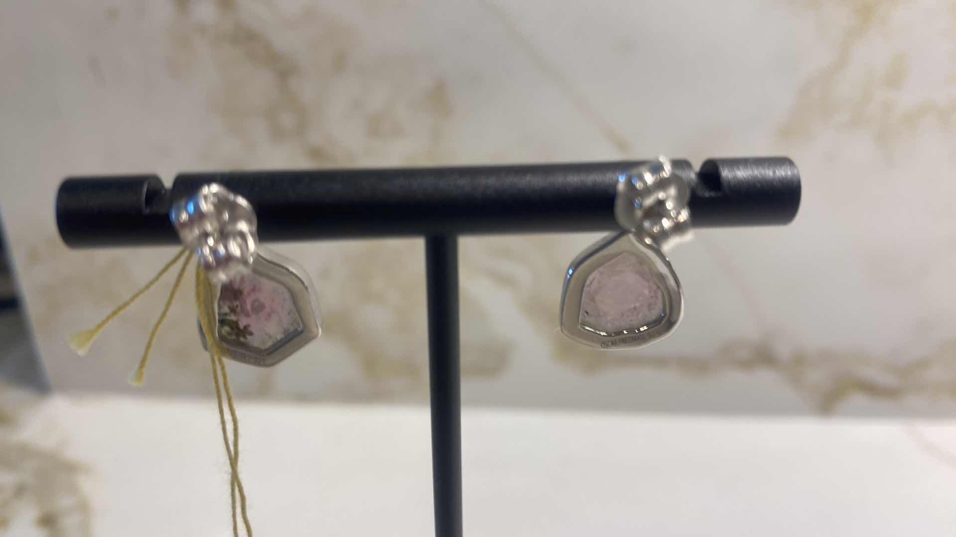 Photo 4 of 925 STERLING SILVER 3.8gm EARRINGS WITH “WATERMELON” TOURMALINE 6.00ctw NATURAL DIAMOND ROUND  EST.25ctw GGA CERTIFIED APPRAISAL K38-E6