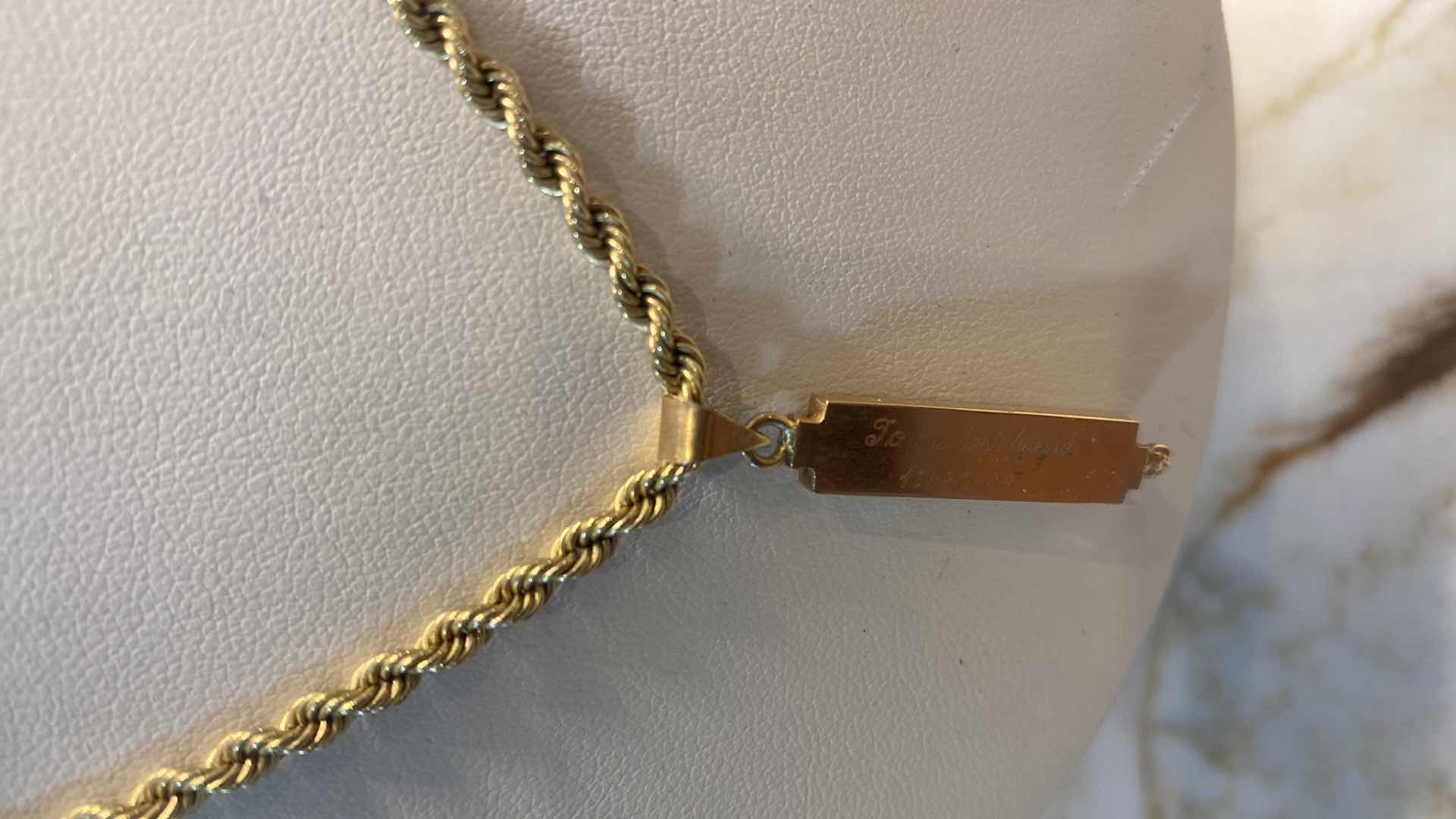 Photo 5 of UNMARKED 18” SILVER CHAIN (gold color) 9.9 GRAMS WITH PENDANT