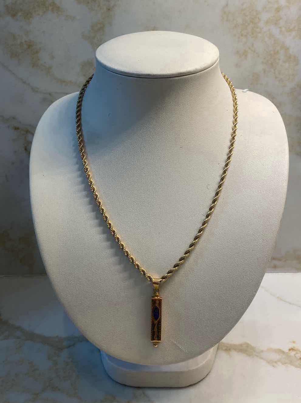 Photo 1 of UNMARKED 18” SILVER CHAIN (gold color) 9.9 GRAMS WITH PENDANT