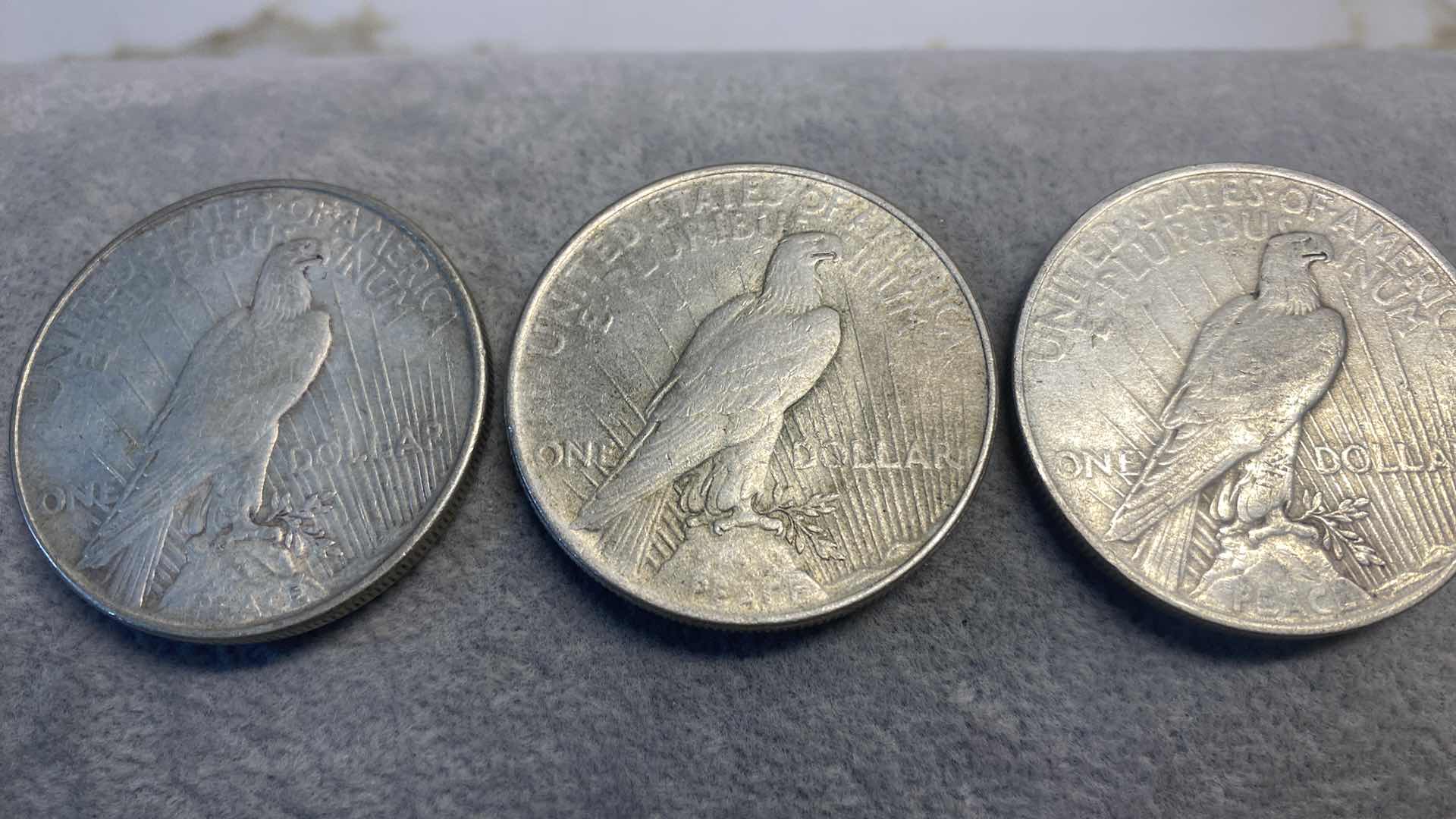 Photo 2 of 3-PEACE SILVER DOLLARS FROM EARLY 1900’s